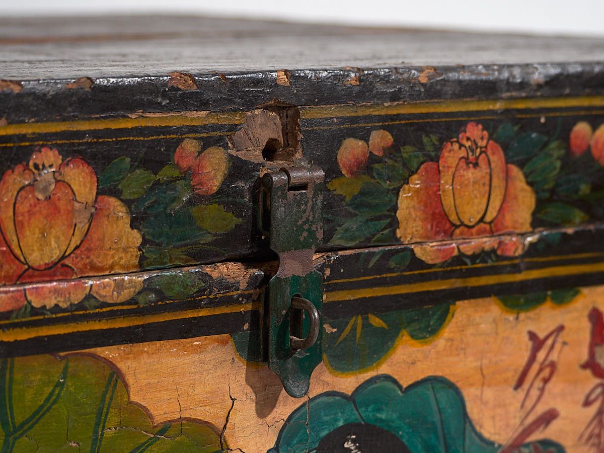 Dark Antique Oriental Trunk (C.1900) #4 photo 898.0