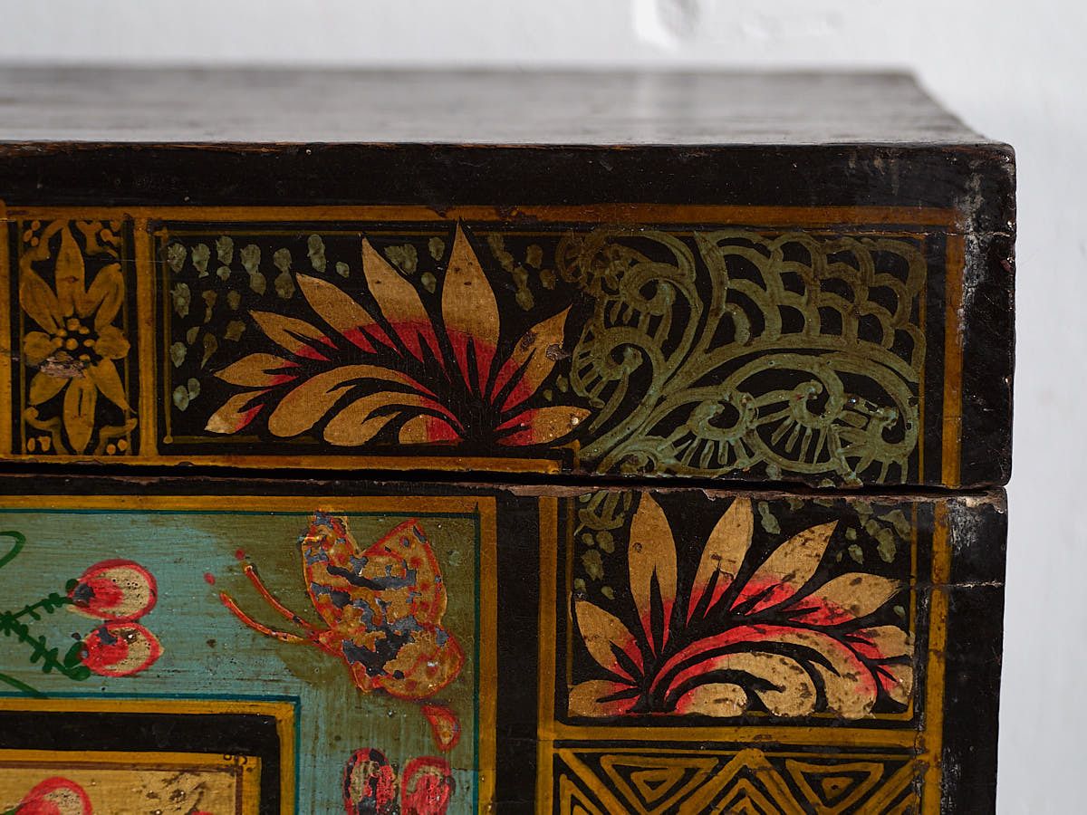 Antique Oriental Box With Painting Of Warrior Yang Mulan (C.1900) #9 photo buy