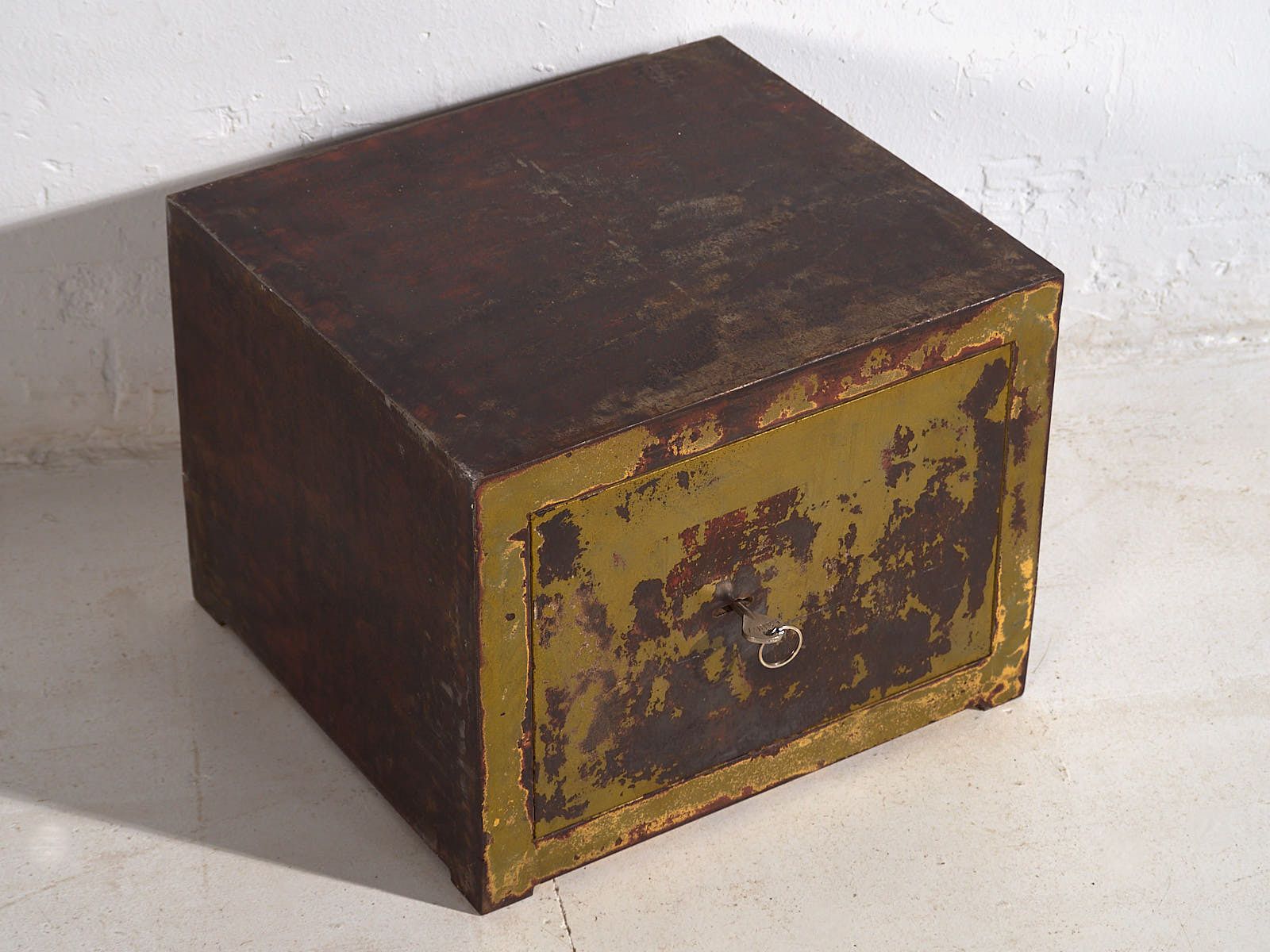 Antique Safe Box With Green Patina (C.1920) #4 photo Home Decor