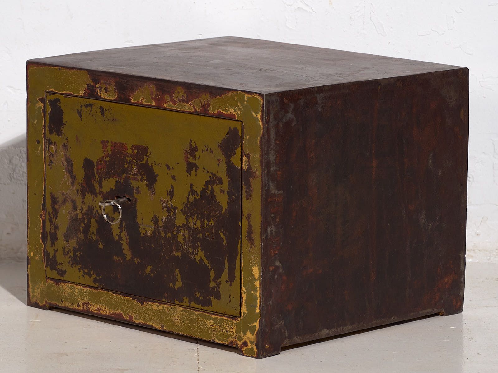 Home Decor Antique Safe Box With Green Patina (C.1920) #4 photo