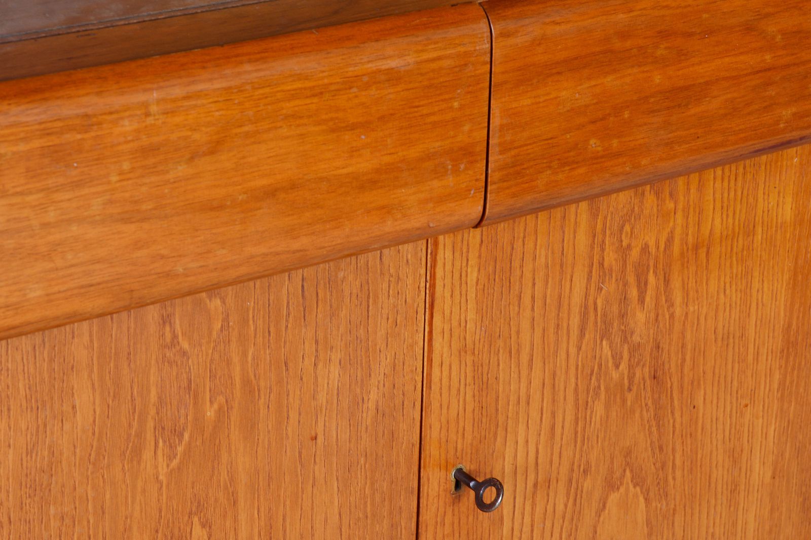 photo furniture Restored Art Deco Display Cabinet , Oak And Glass, Czech, 1940s