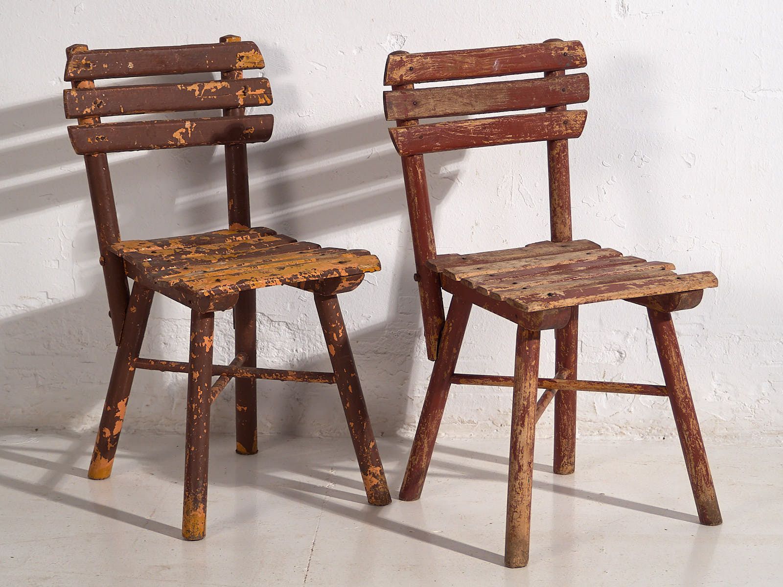 photo vinterior Antique School Chairs (C.1920). Set Of 4 Pieces #1