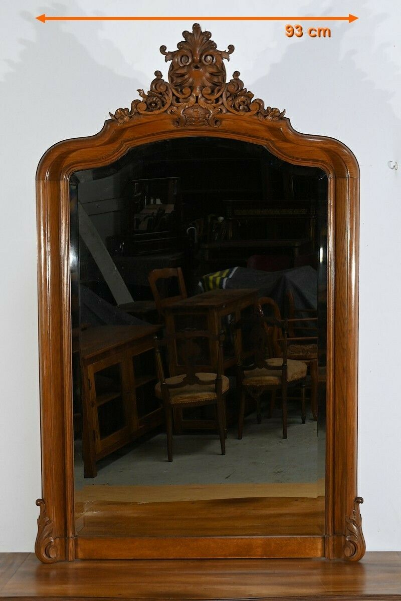 photo vintage Oak Mirror, Louis XV Style – Late 19th Century