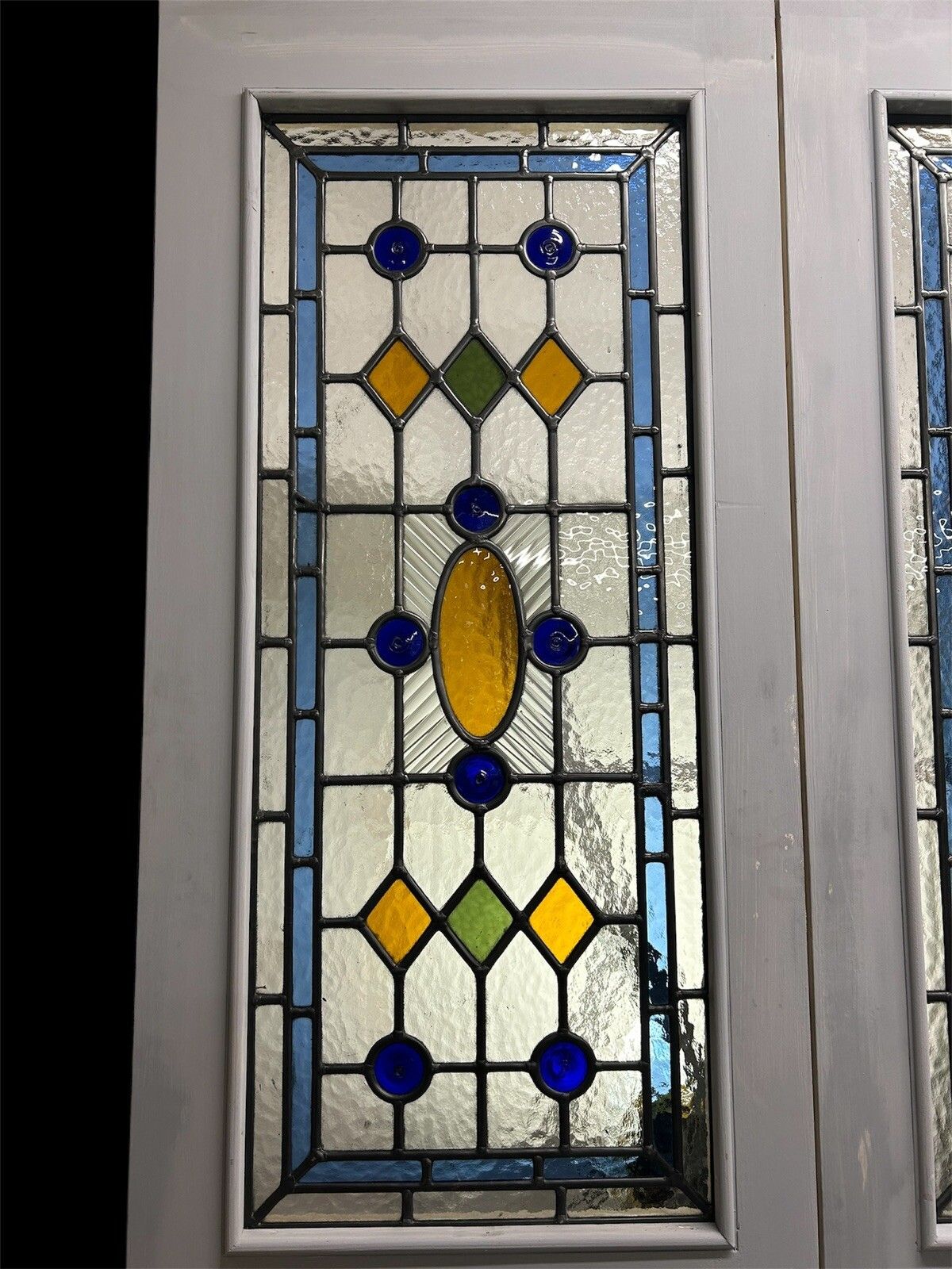 Victorian Stained Glass Doors Antique Period Reclaimed Old French Double Set Led photo Home Fixtures