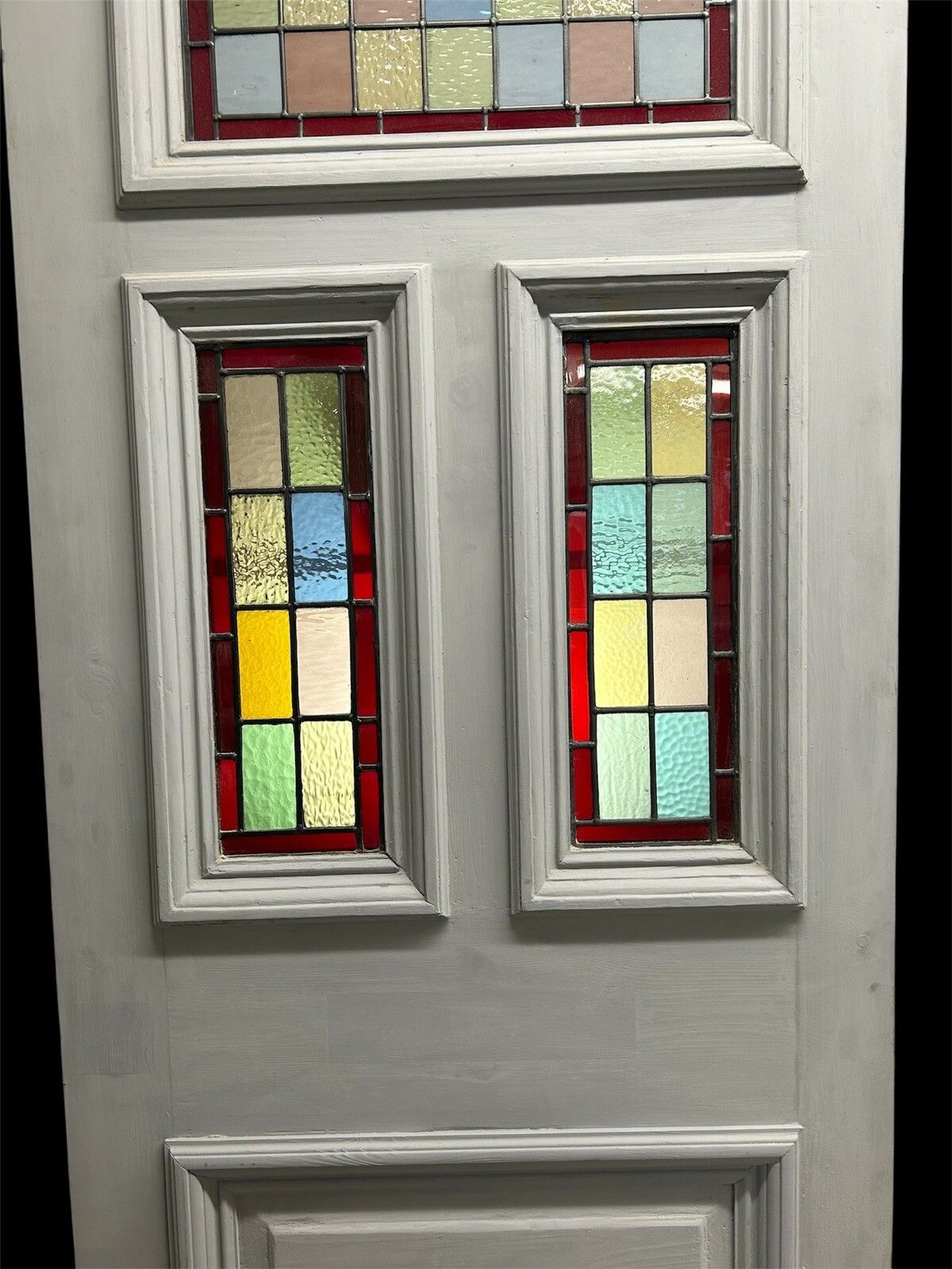 Victorian Stained Glass Front Door Old Antique Period Reclaimed Leaded Wood photo Home Fixtures