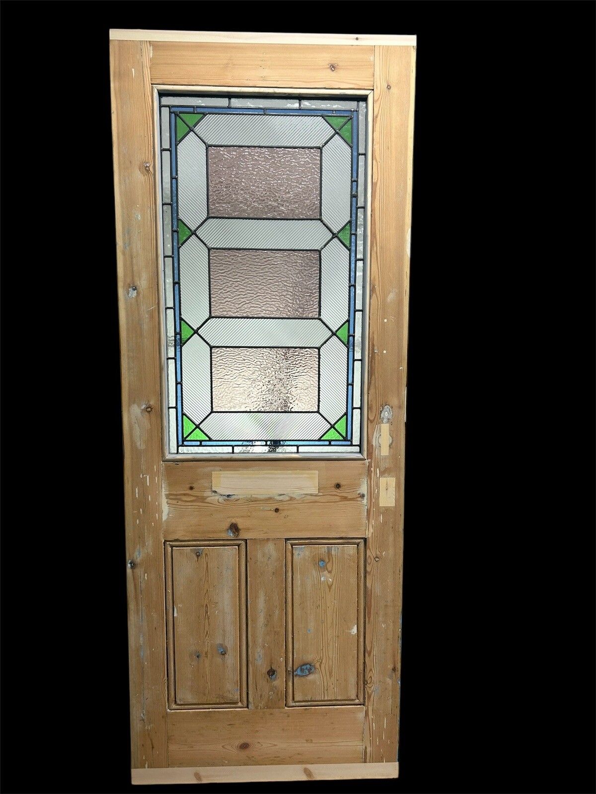 Art Deco Stained Glass Front Door Period Old Reclaimed Antique Wood Leaded 20 30 photo buy