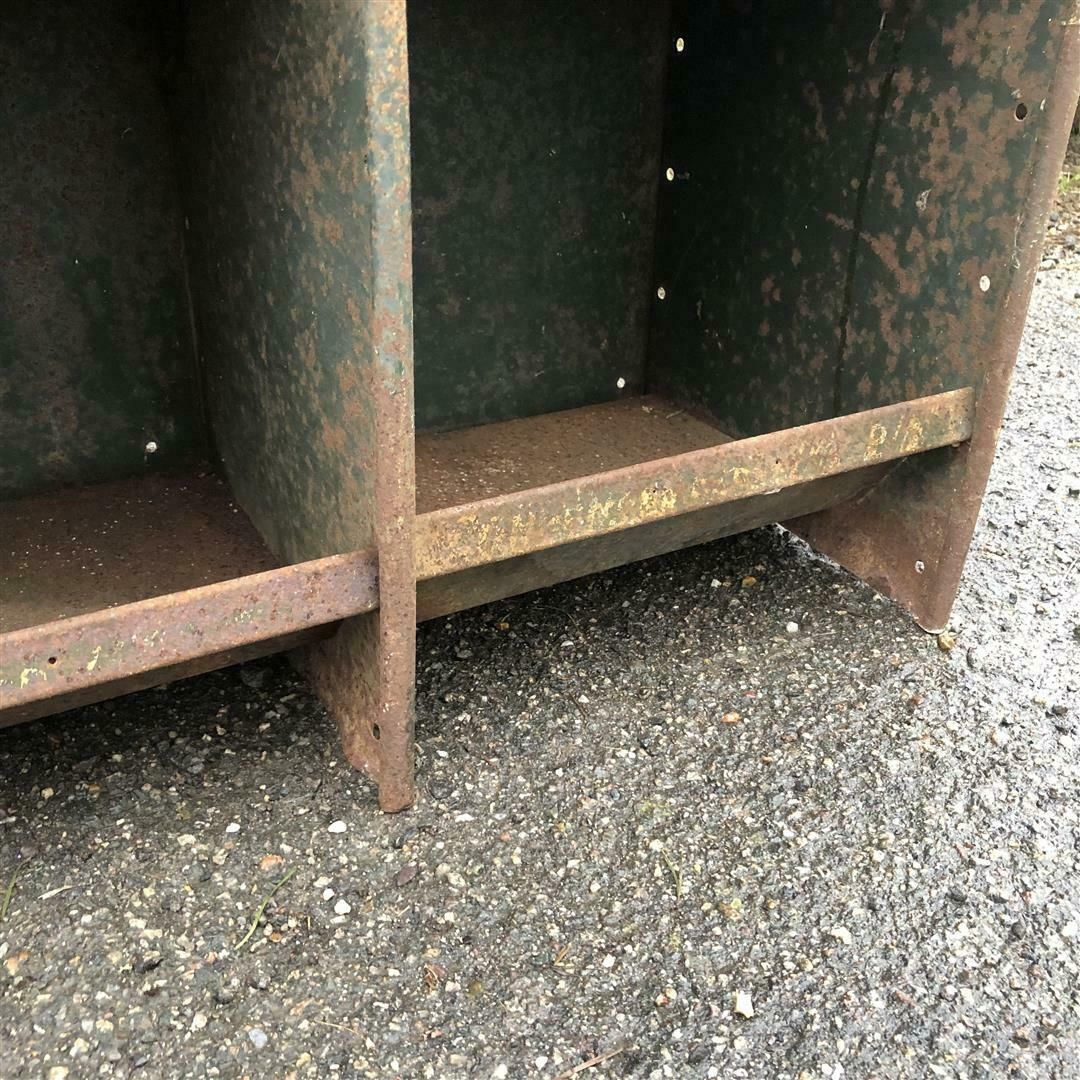 Vintage Steel 18 Section Pigeonhole Shelf Unit In Green Paint 1940s photo 295.0