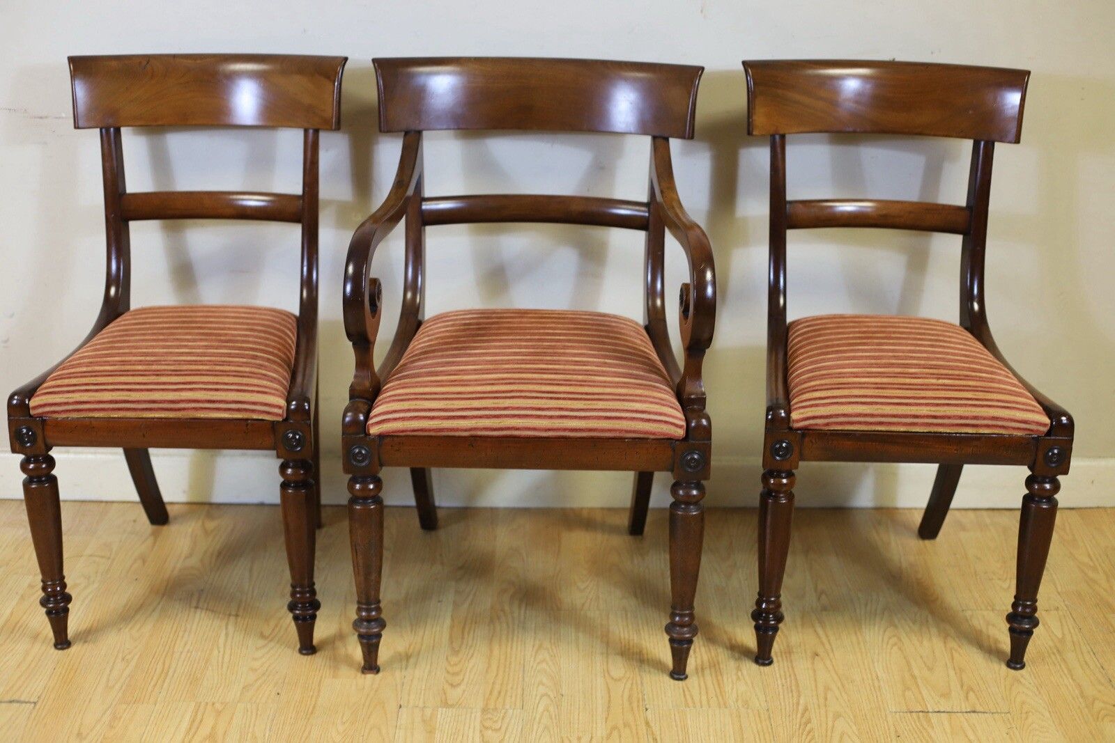 Lovely Set Of Six Bar Back Dining Chairs photo for sale
