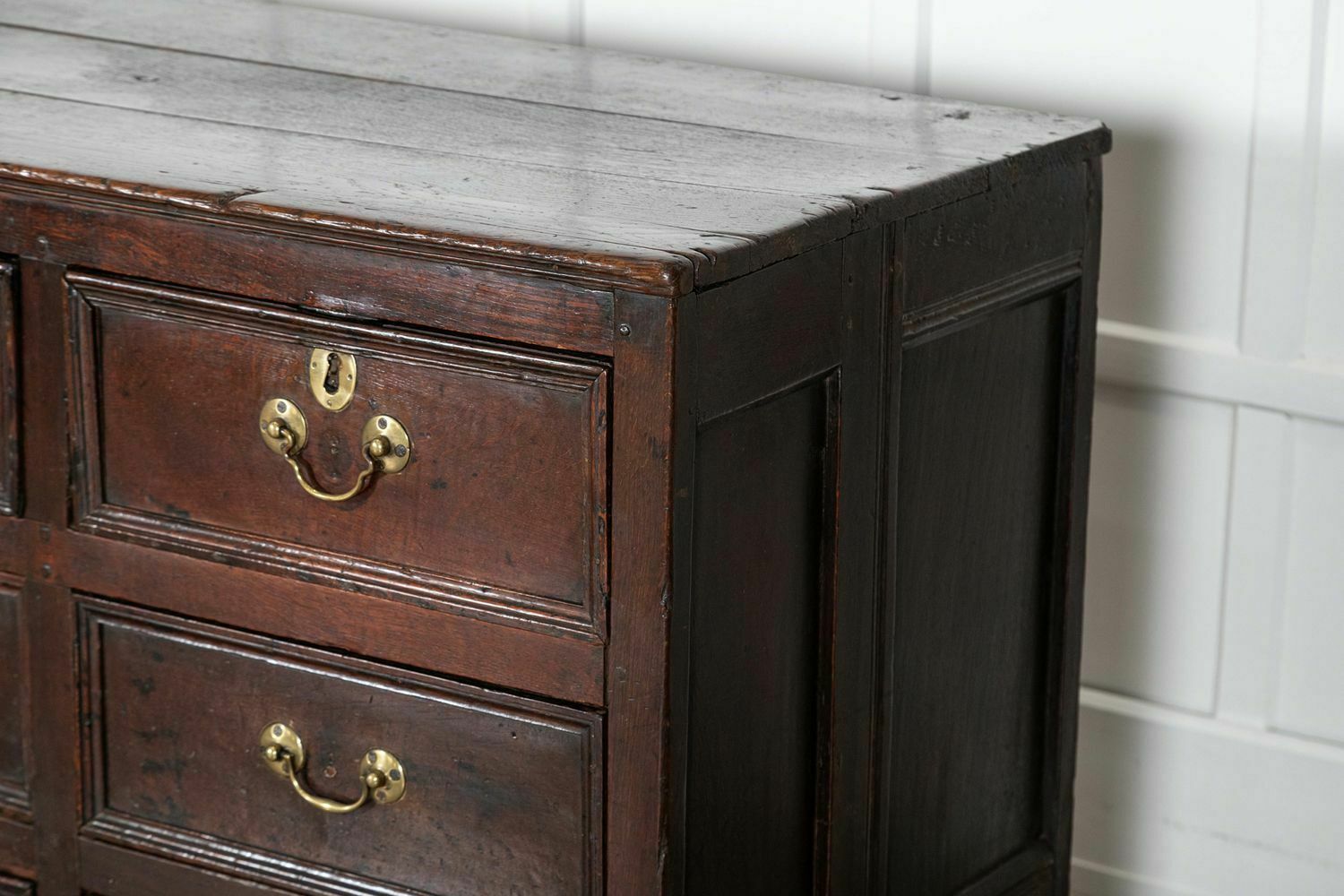 Furniture Large 18thc English Vernacular Oak Dresser Base / Counter photo