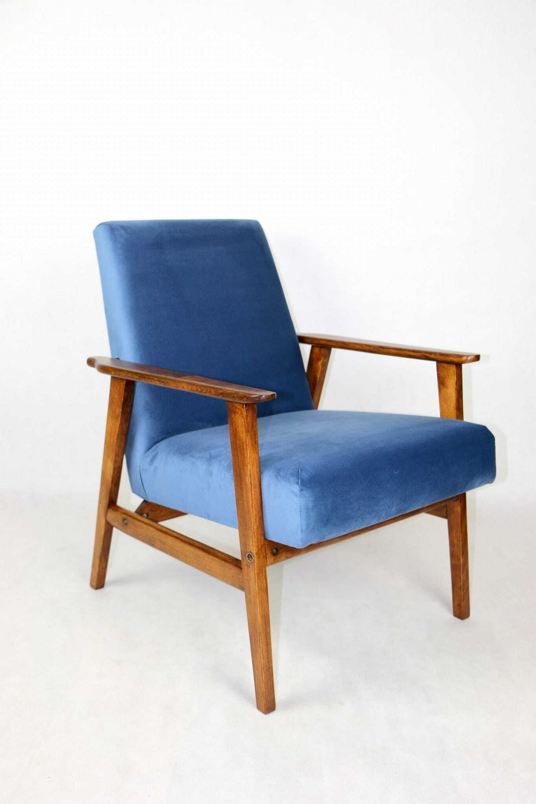 "Lis" Armchair, 1970s, Sea Blue, Designed By Henryk Lis