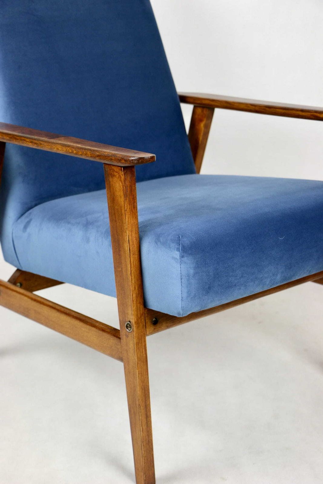 photo furniture "Lis" Armchair, 1970s, Sea Blue, Designed By Henryk Lis