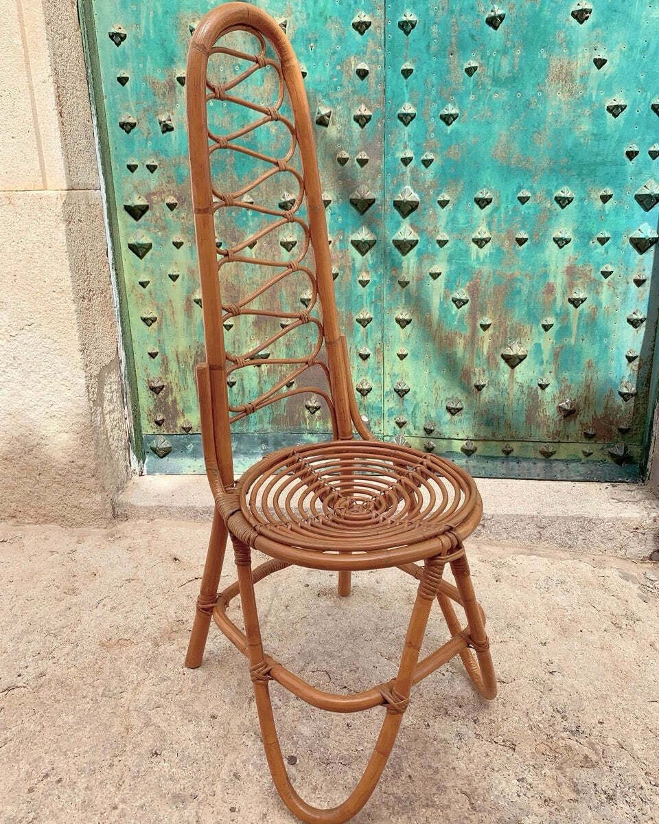 1960s Dutch Dirk Van Sliedrecht Rattan & Bamboo Dining Chairs.  Manufactured By Rohe Noordwolde photo Furniture