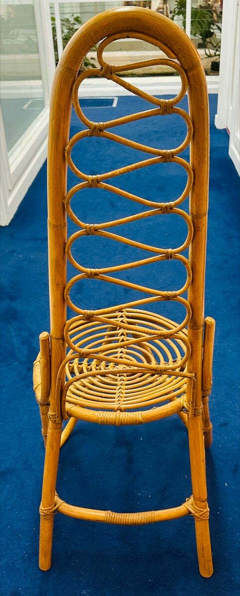 photo buy 1960s Dutch Dirk Van Sliedrecht Rattan & Bamboo Dining Chairs.  Manufactured By Rohe Noordwolde