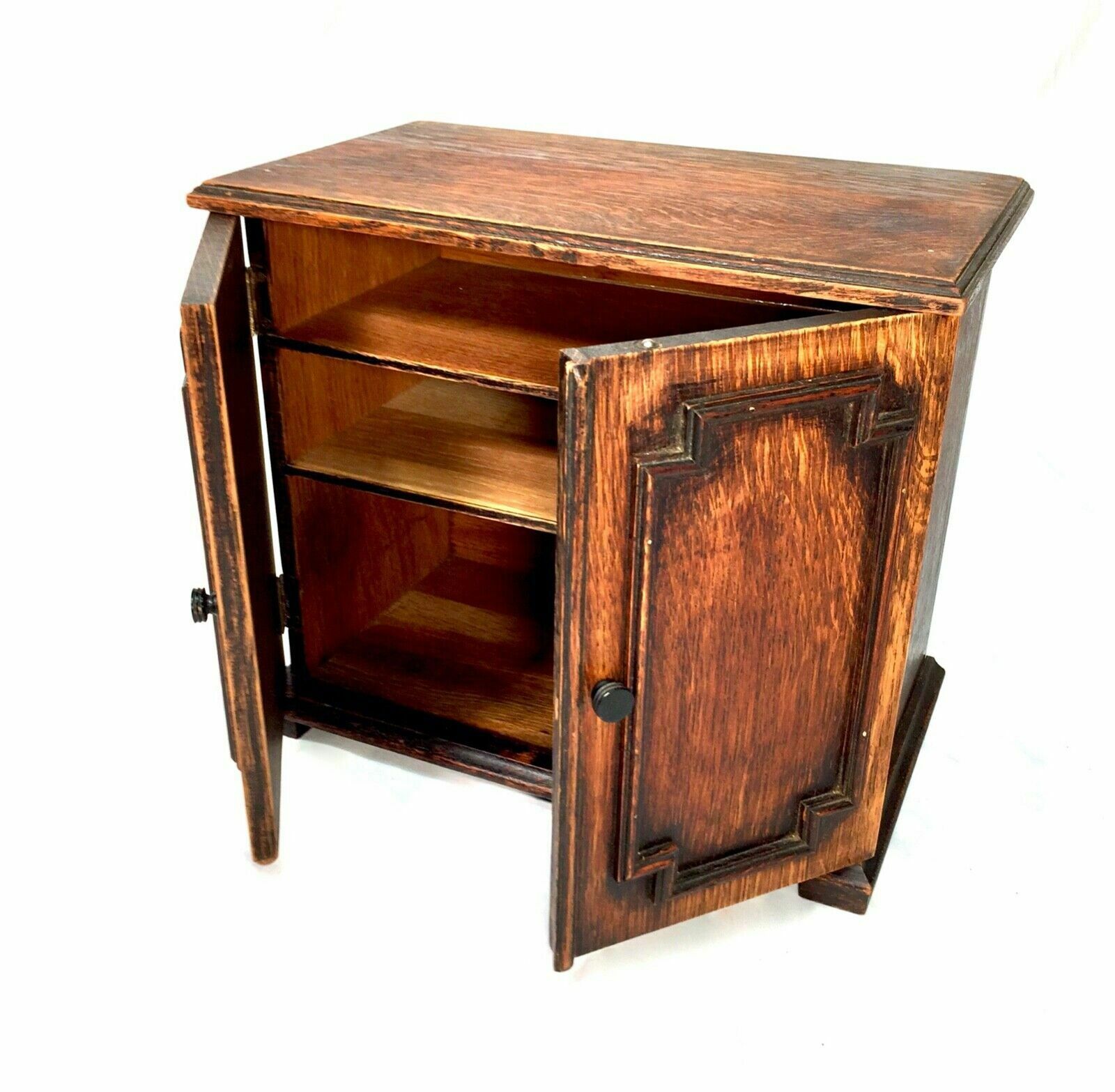 Antique Wooden Oak Desktop Letter Rack / Stationery Box / Storage Cabinet C.1920 photo for sale