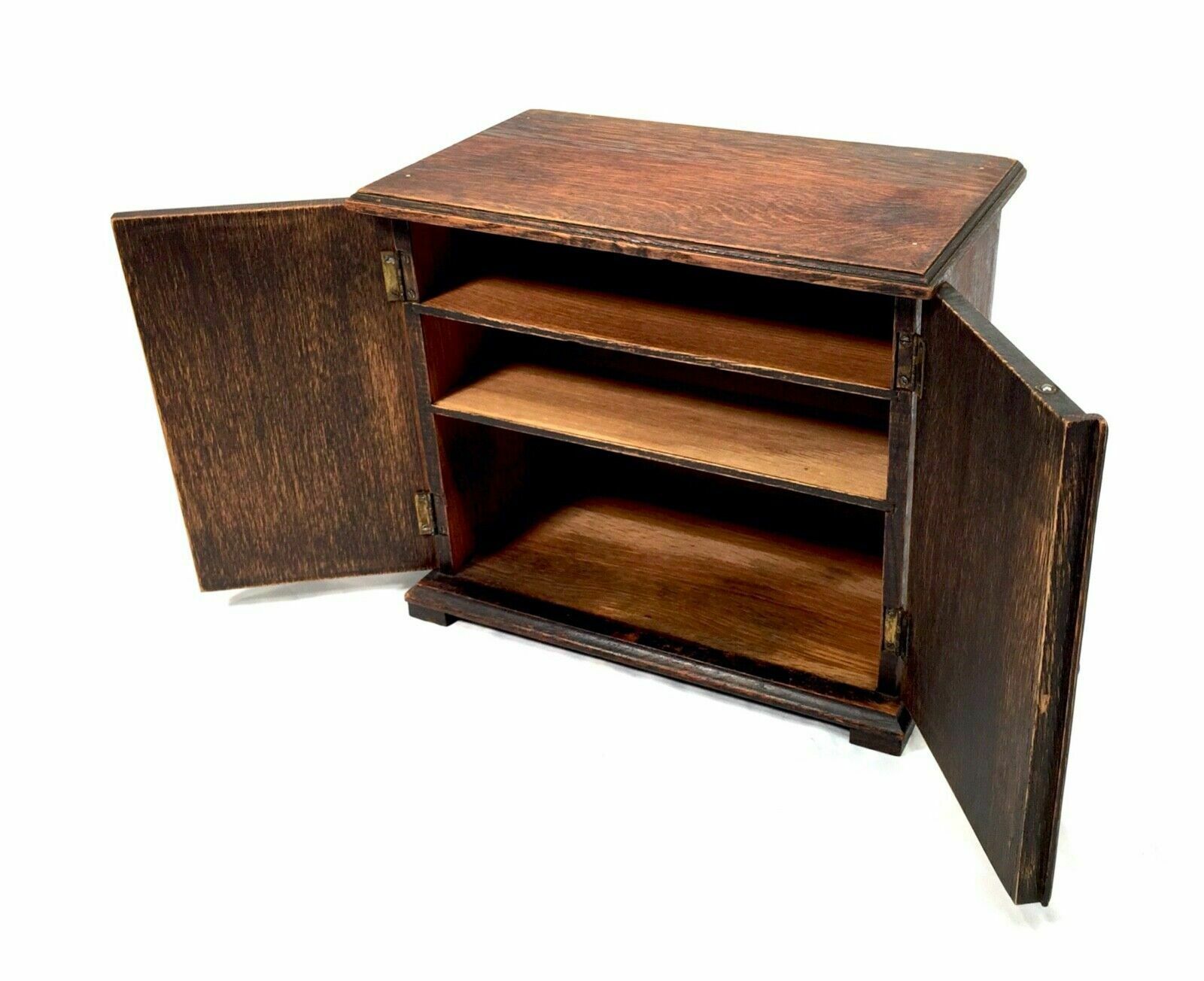 Antique Wooden Oak Desktop Letter Rack / Stationery Box / Storage Cabinet C.1920 photo Furniture