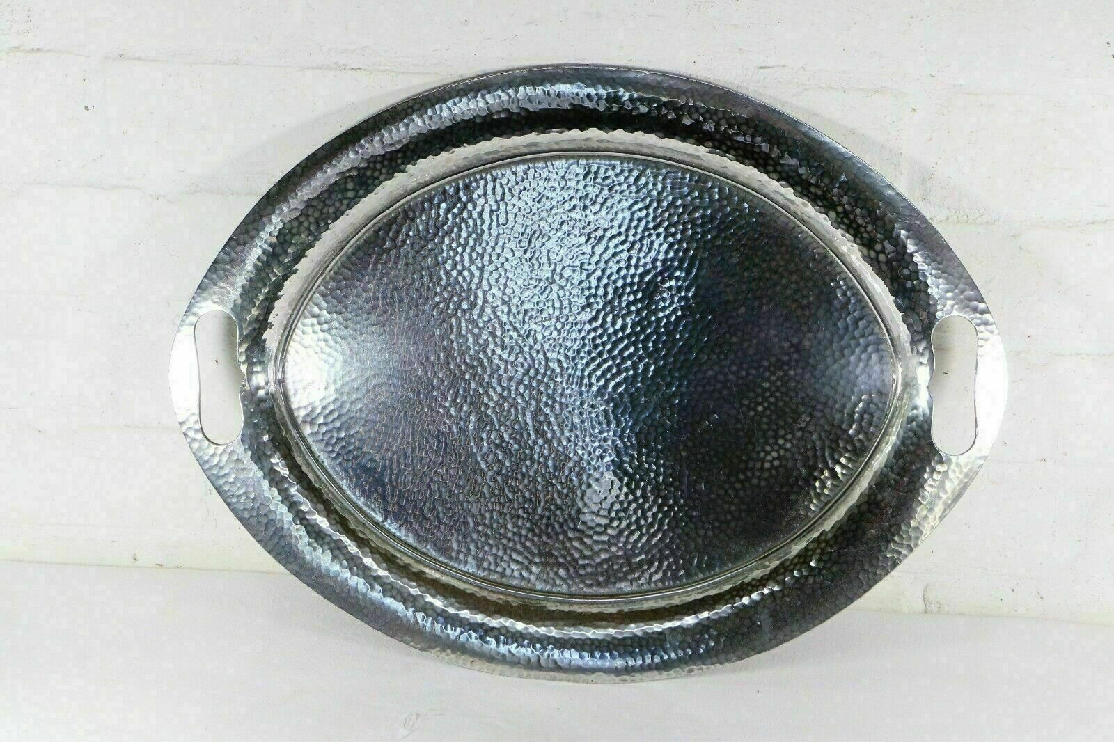 Arts And Crafts Pewter Antique Serving Tray English Pewter Circa 1910 photo for sale