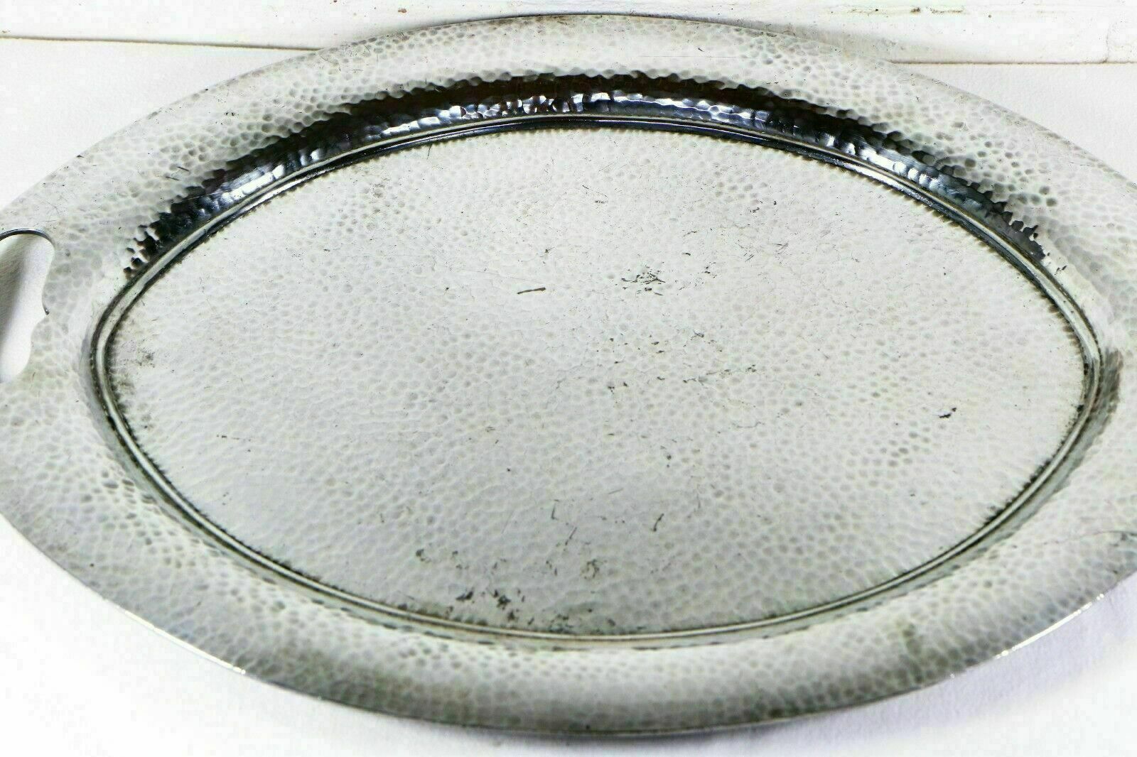 Arts And Crafts Pewter Antique Serving Tray English Pewter Circa 1910 photo vinterior
