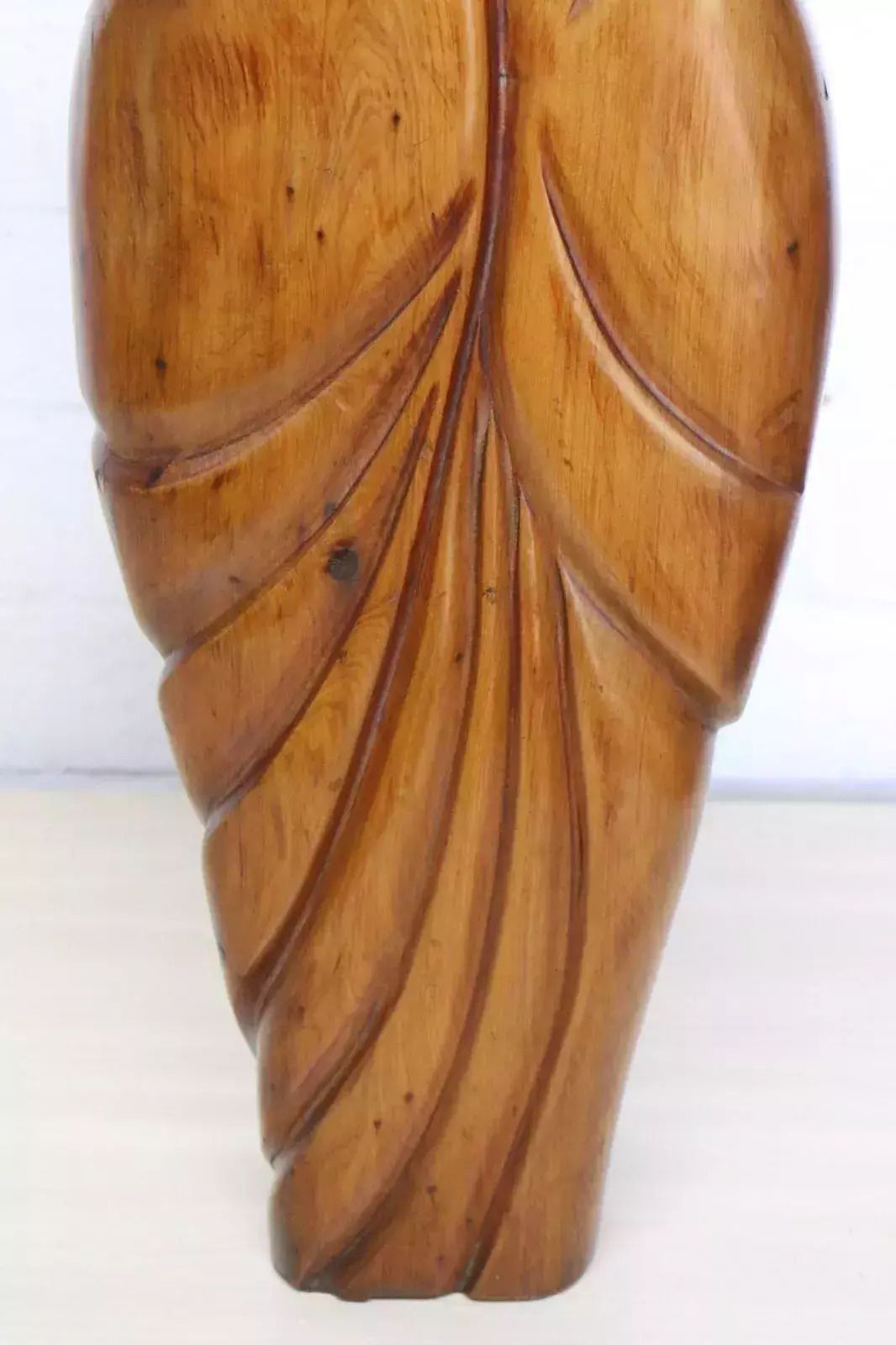 Large Vintage Wood Carved Sculpture Burka Clad Woman Islamic Art Middle East photo buy