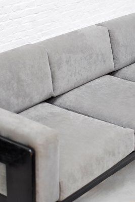 Bastiano Sofa In Gray Suede And Black Wood By Tobia Scarpa For Gavina, 1960s photo Furniture