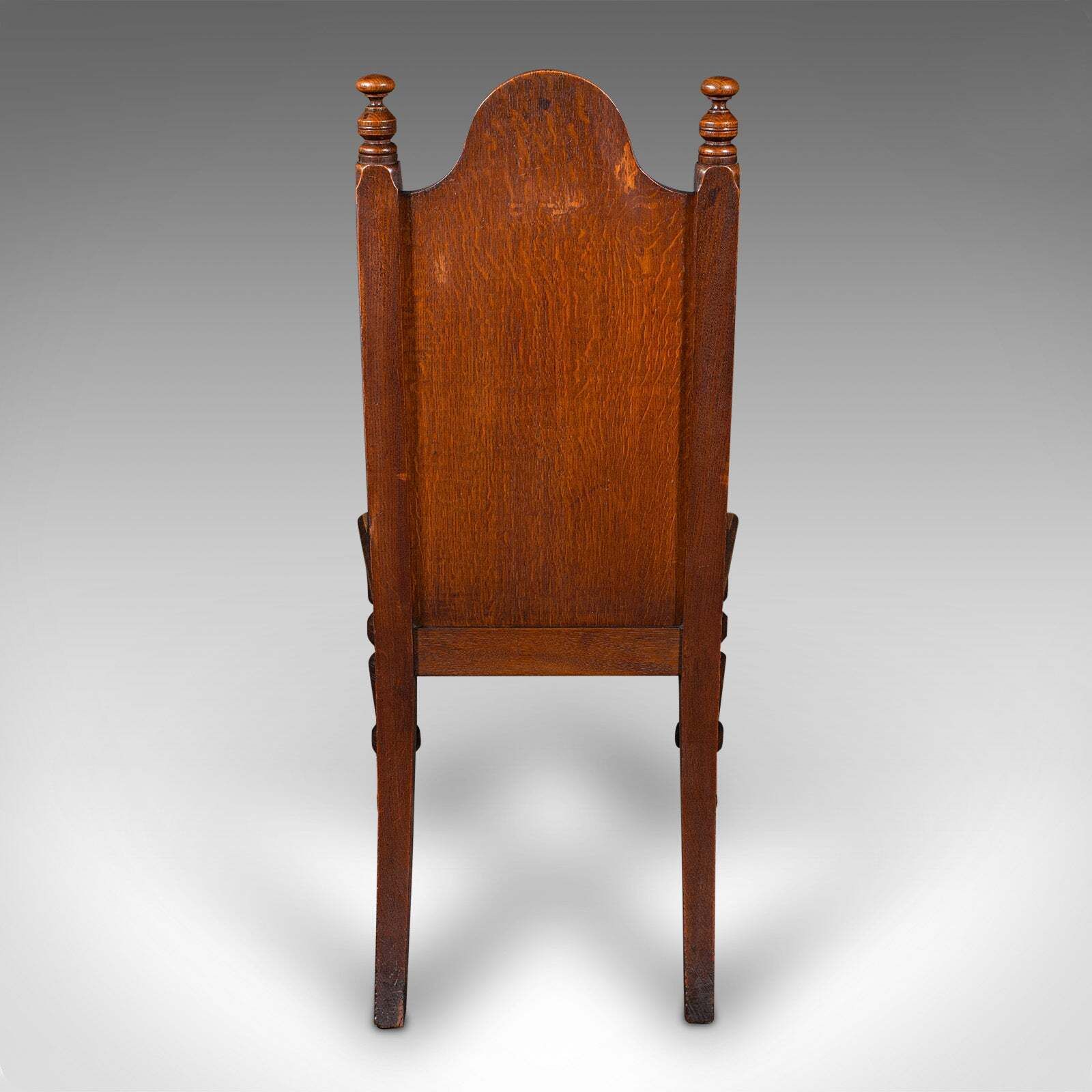 Antique Gothic Revival Hall Chair, Scottish Oak, Reception Seat, Victorian, 1870 photo Furniture