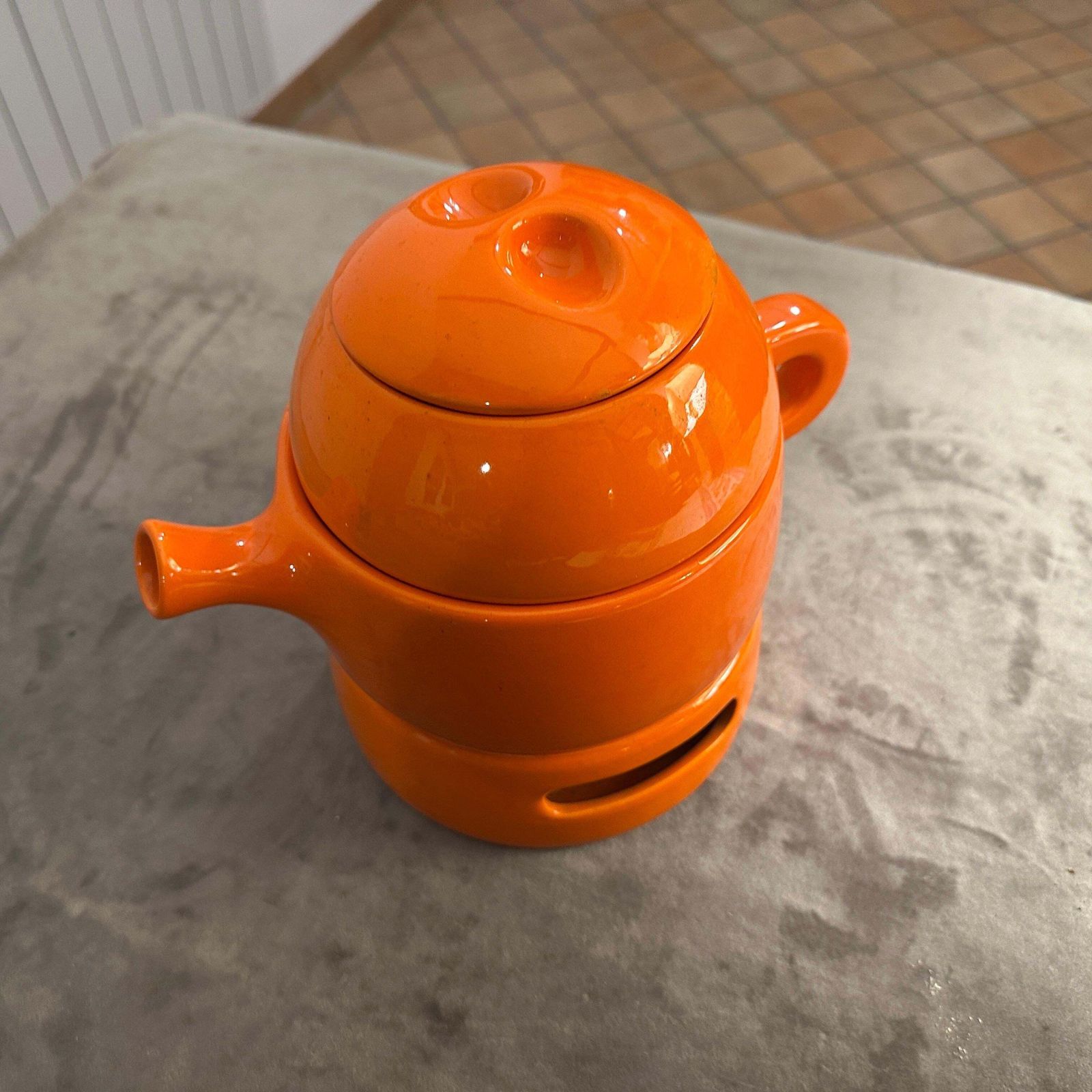 1970s Modernist Orange Ceramic Teapot By Liisi Beckmann For Gabbianelli photo Home Decor