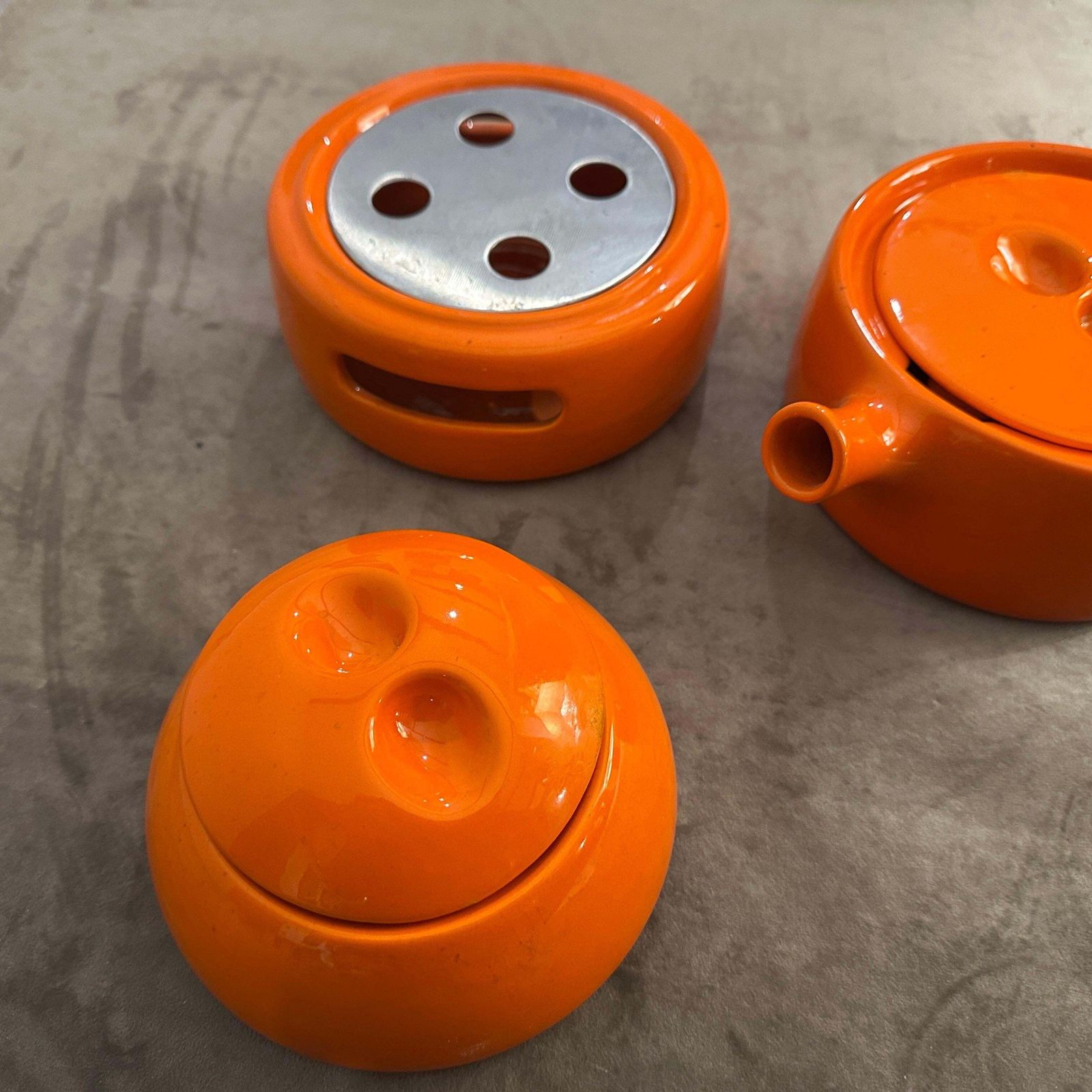 Home Decor 1970s Modernist Orange Ceramic Teapot By Liisi Beckmann For Gabbianelli photo