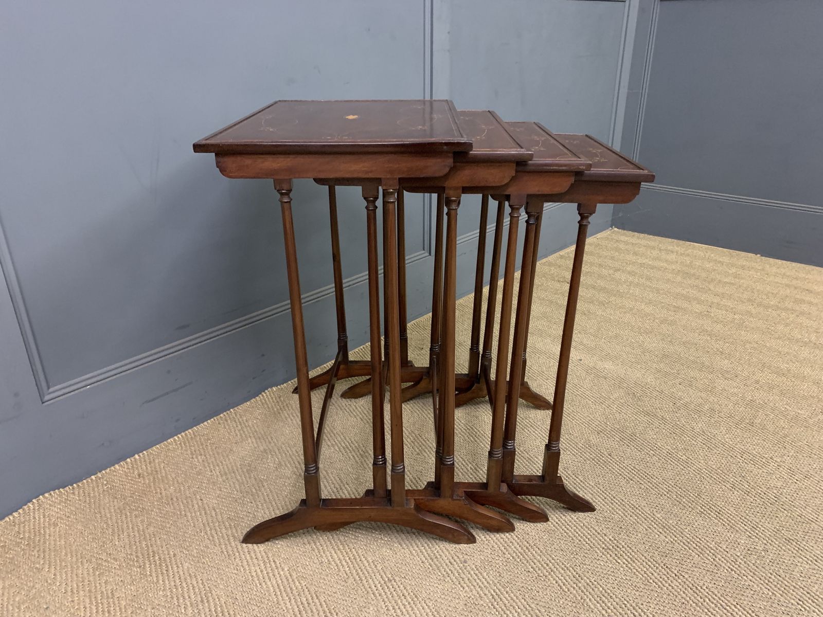 Nest Of 4 Inlaid Mahogany Tables photo furniture
