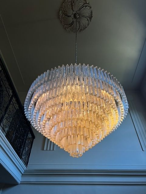 Large Italian Venini Murano Glass Chandelier, Diameter 100 Cm photo vinterior