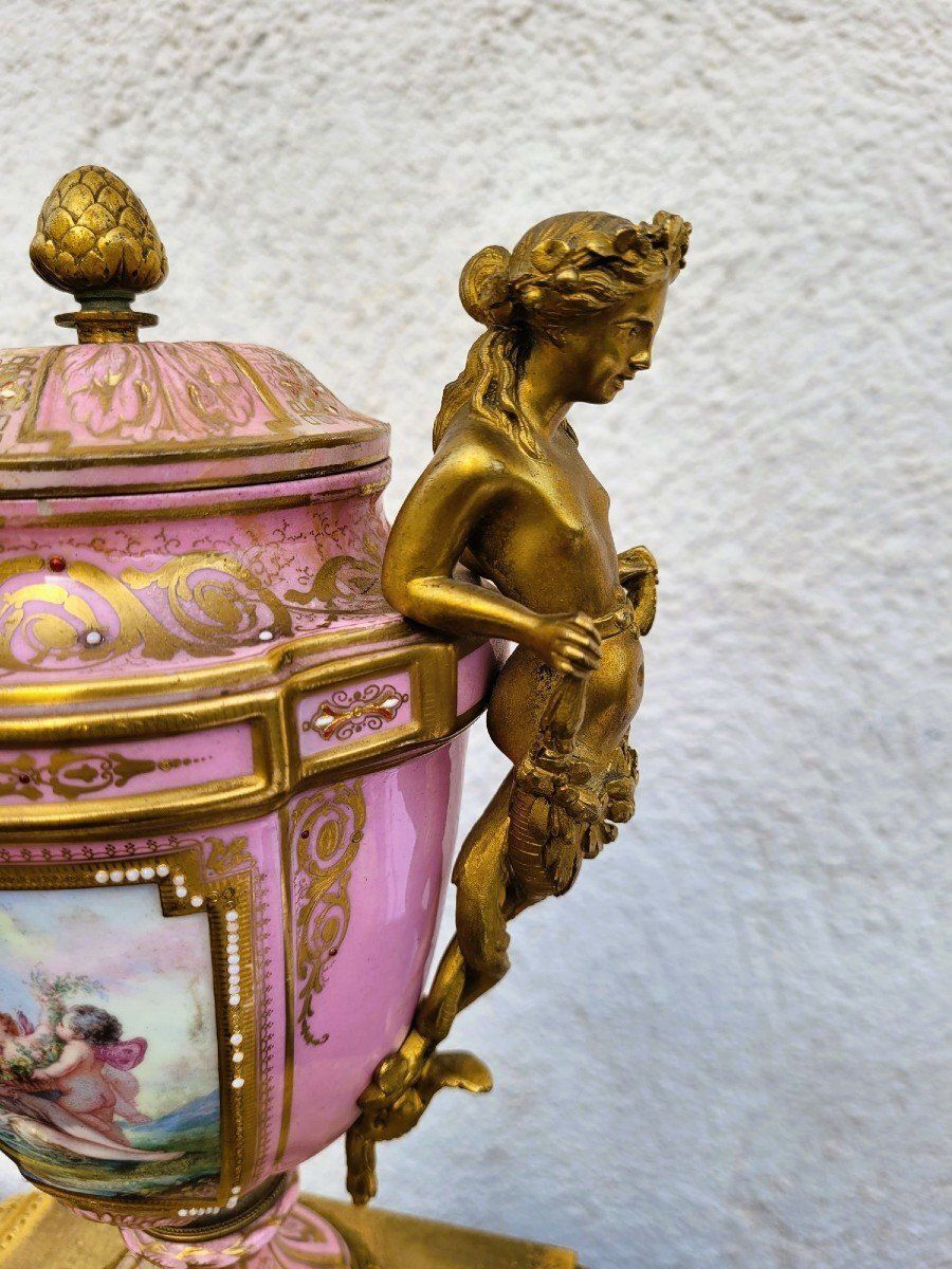 Porcelain And Gilt Bronze Clock, Napoleon III, 19th Century photo furniture