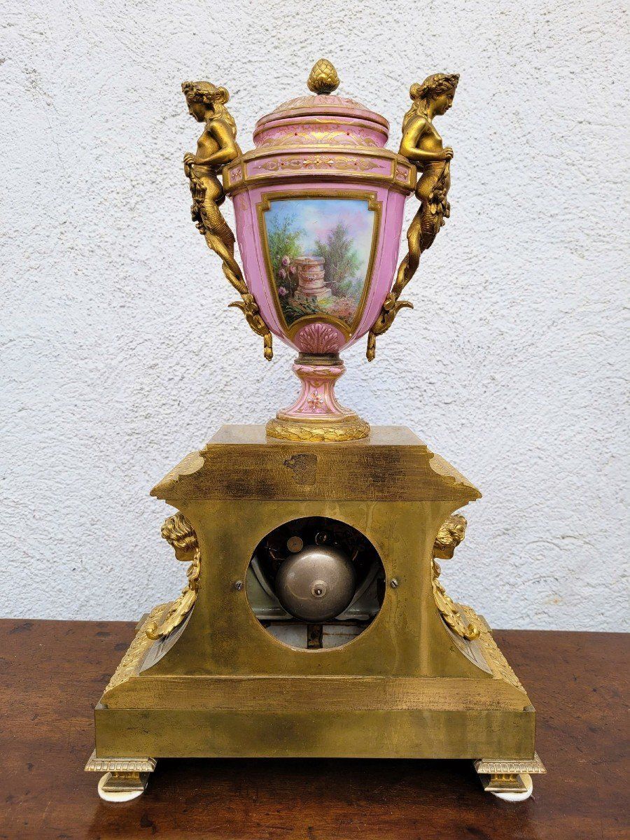 Porcelain And Gilt Bronze Clock, Napoleon III, 19th Century photo Home Decor