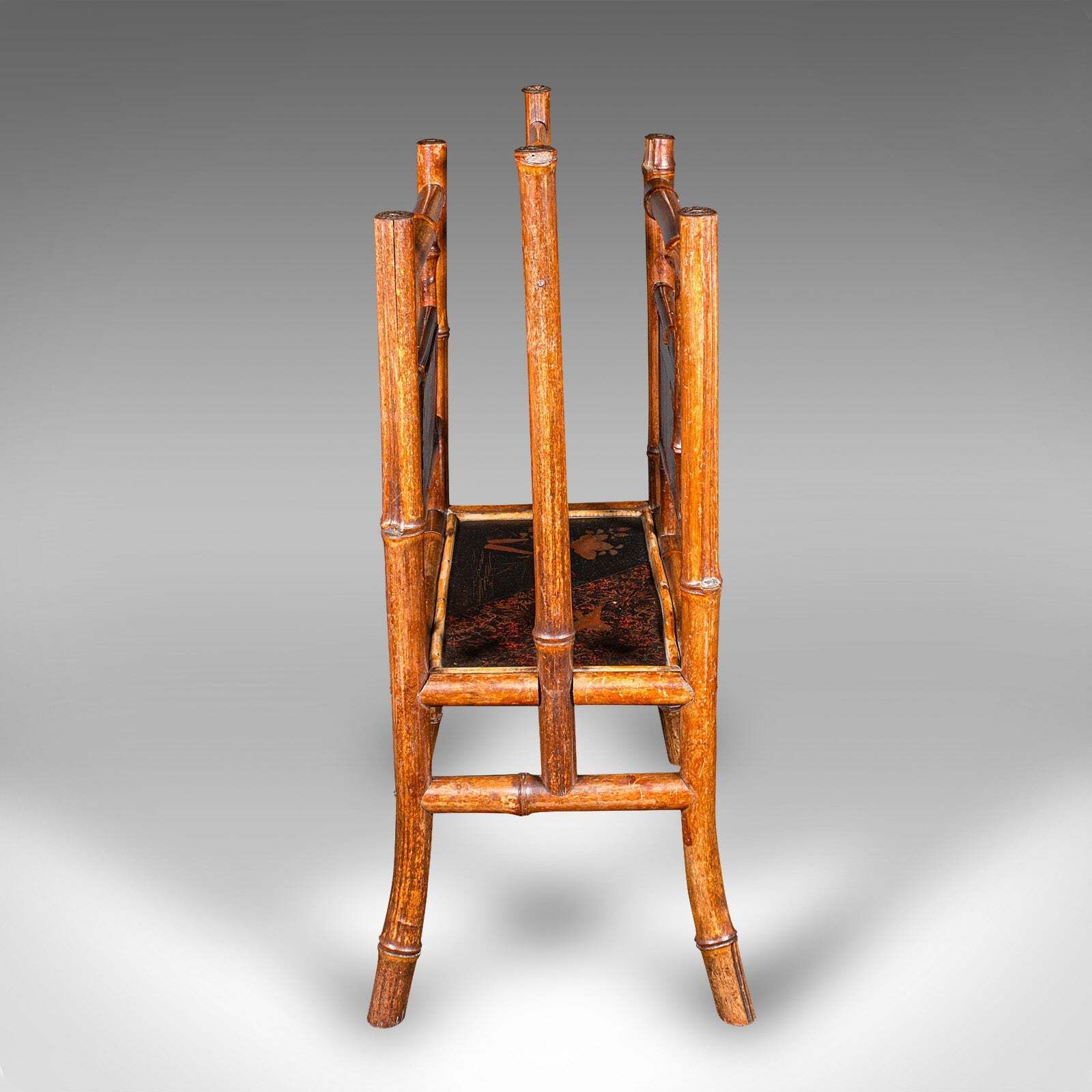 Antique Canterbury, Chinese, Bamboo Magazine Stand, Rack, Chinoiserie, Victorian photo 595.0
