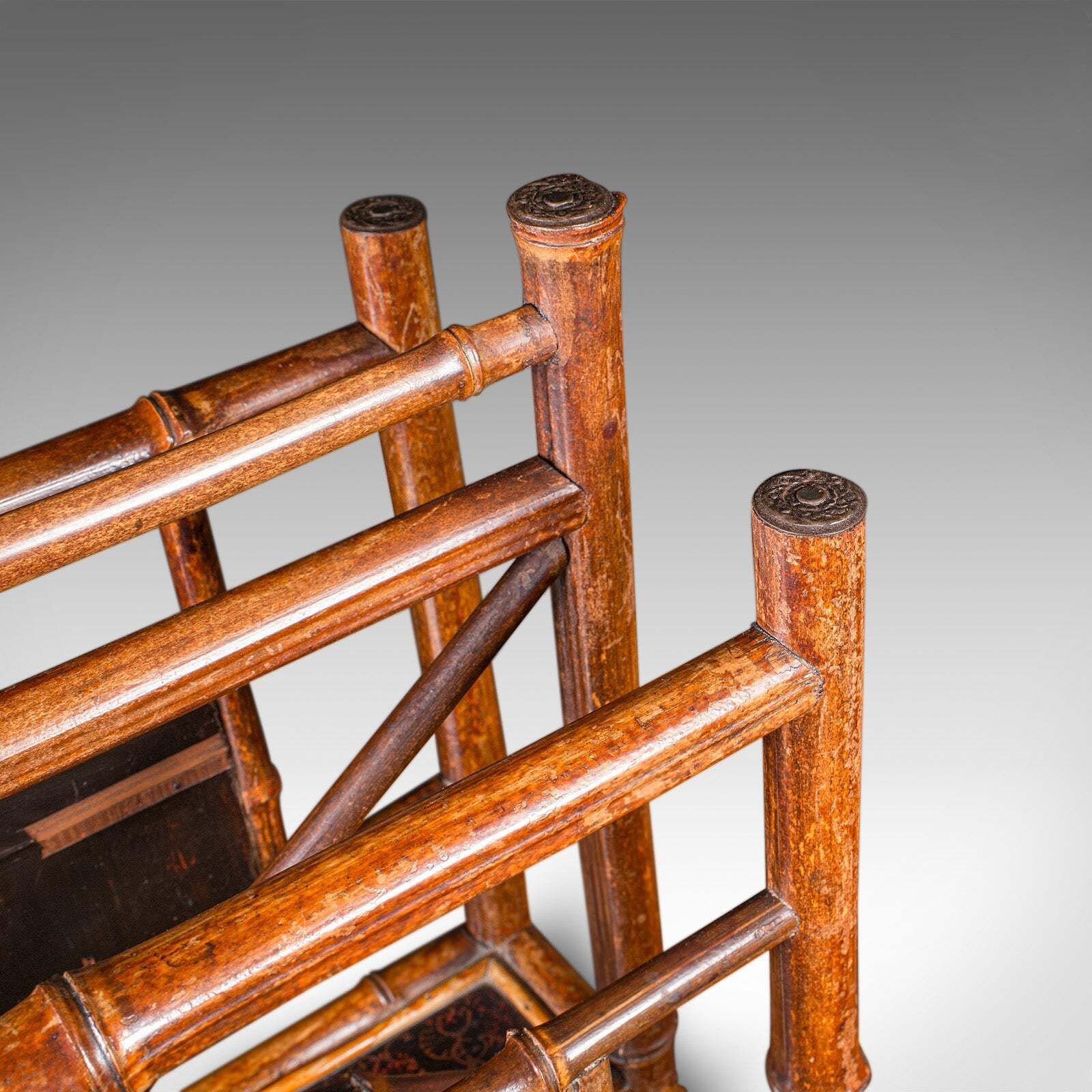 Antique Canterbury, Chinese, Bamboo Magazine Stand, Rack, Chinoiserie, Victorian photo vintage
