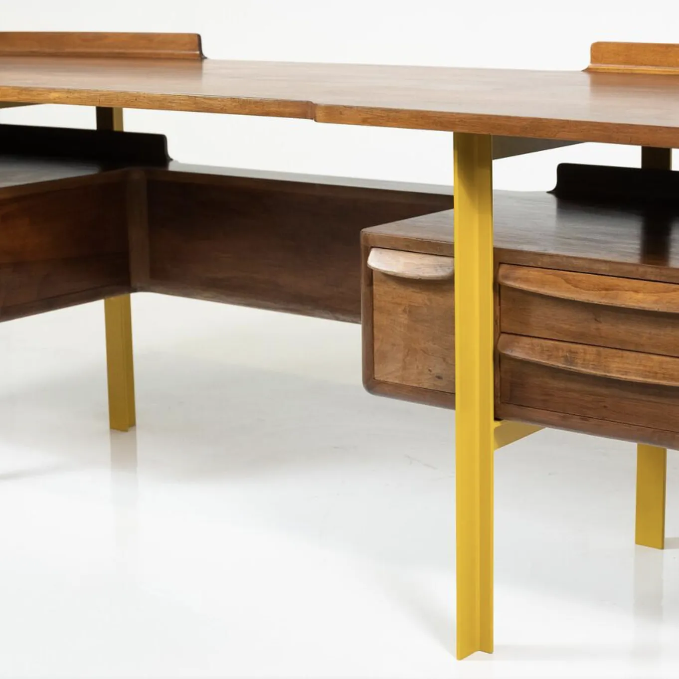 Mid Century Modern Italian Wooden Desk In Walnut And Metal, Italy, 1960 photo furniture