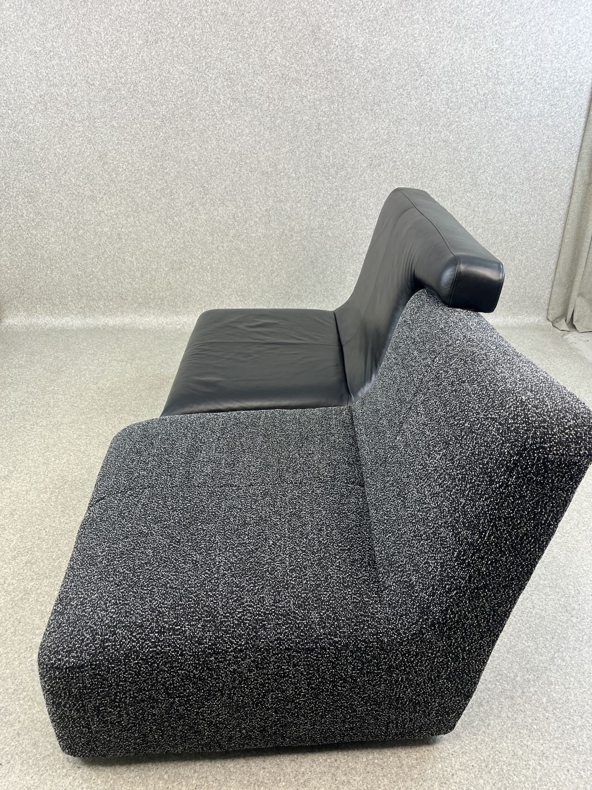 photo buy Black Leather & Fabric Confluences Two Seater Sofa By Ligne Roset