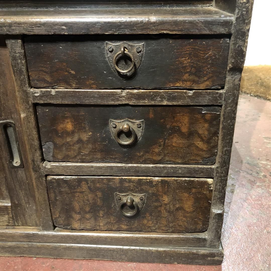 Antique Japanese Scribe's Tabletop Desk With Drawers 1920s photo vinterior