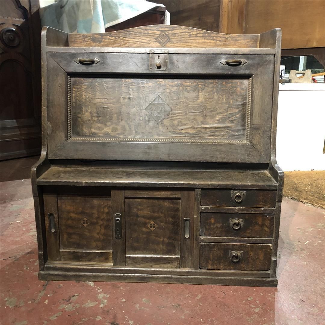 Antique Japanese Scribe's Tabletop Desk With Drawers 1920s photo buy