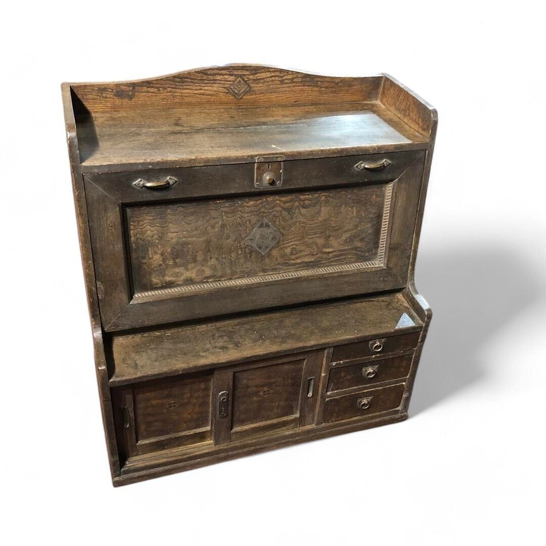 Antique Japanese Scribe's Tabletop Desk With Drawers 1920s