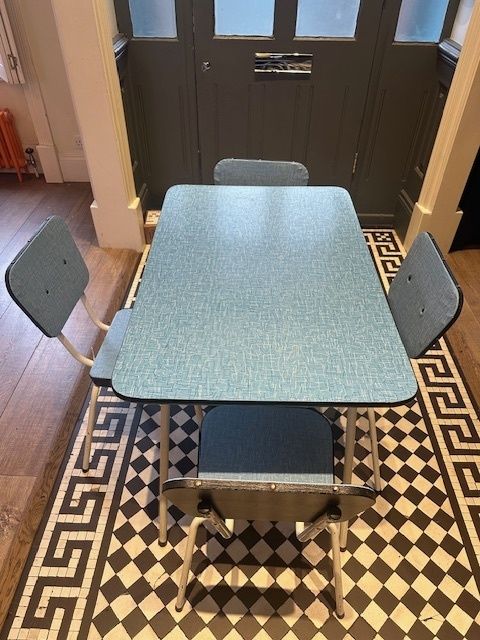 1960s Vintage Formica Dining Table With Four Chairs photo 200.0