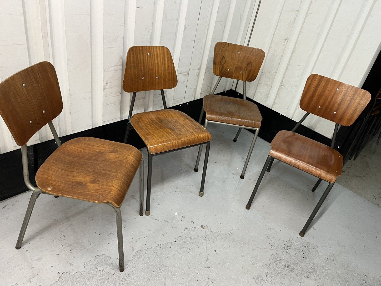 Danish Stacking Chair Suit Cafe / Bar / Tv Prop Midcentury Set Of Four photo furniture