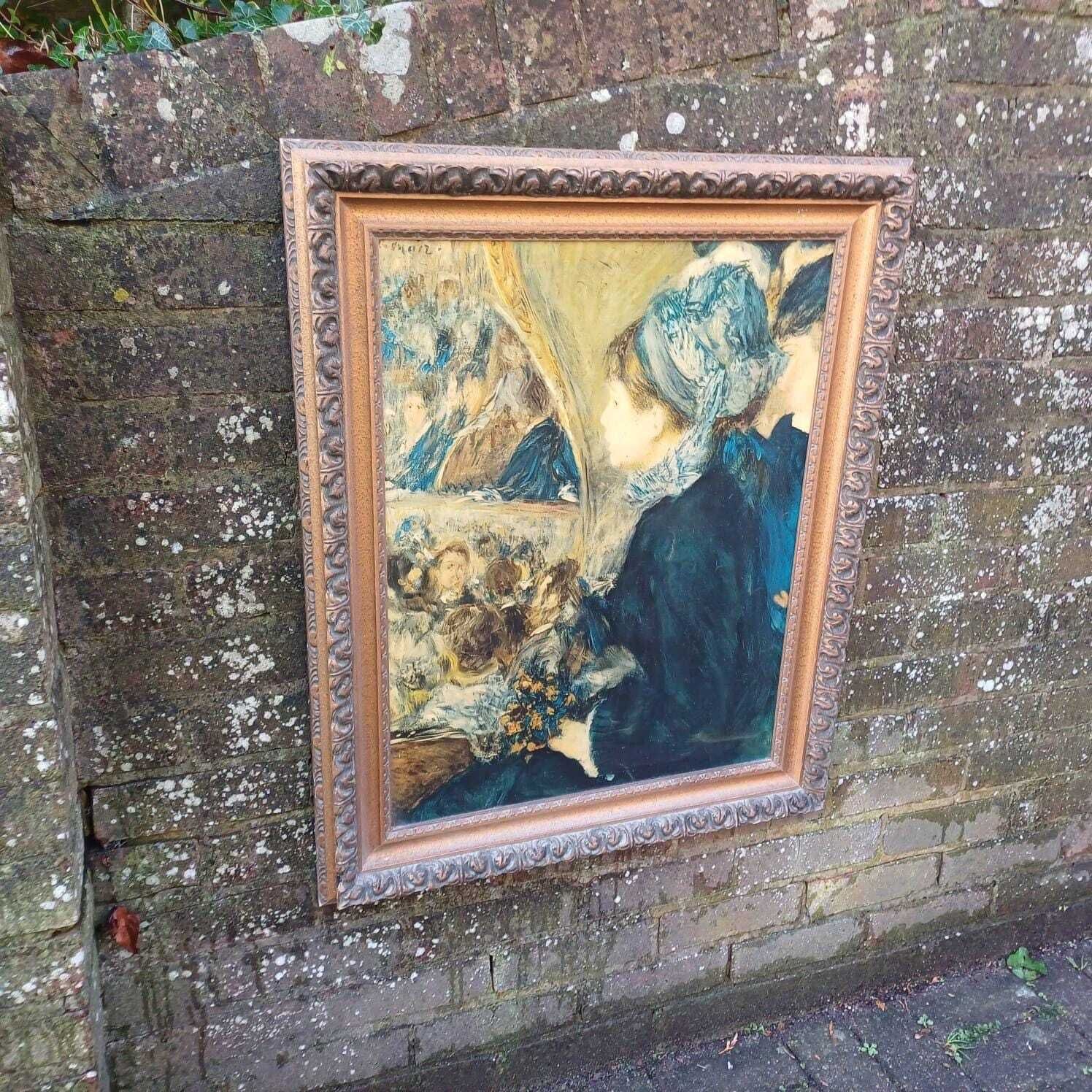 Renoir Vintage Print In Gorgeous Vintage Frame   At The Theatre / First Outing   Excellent Find photo furniture