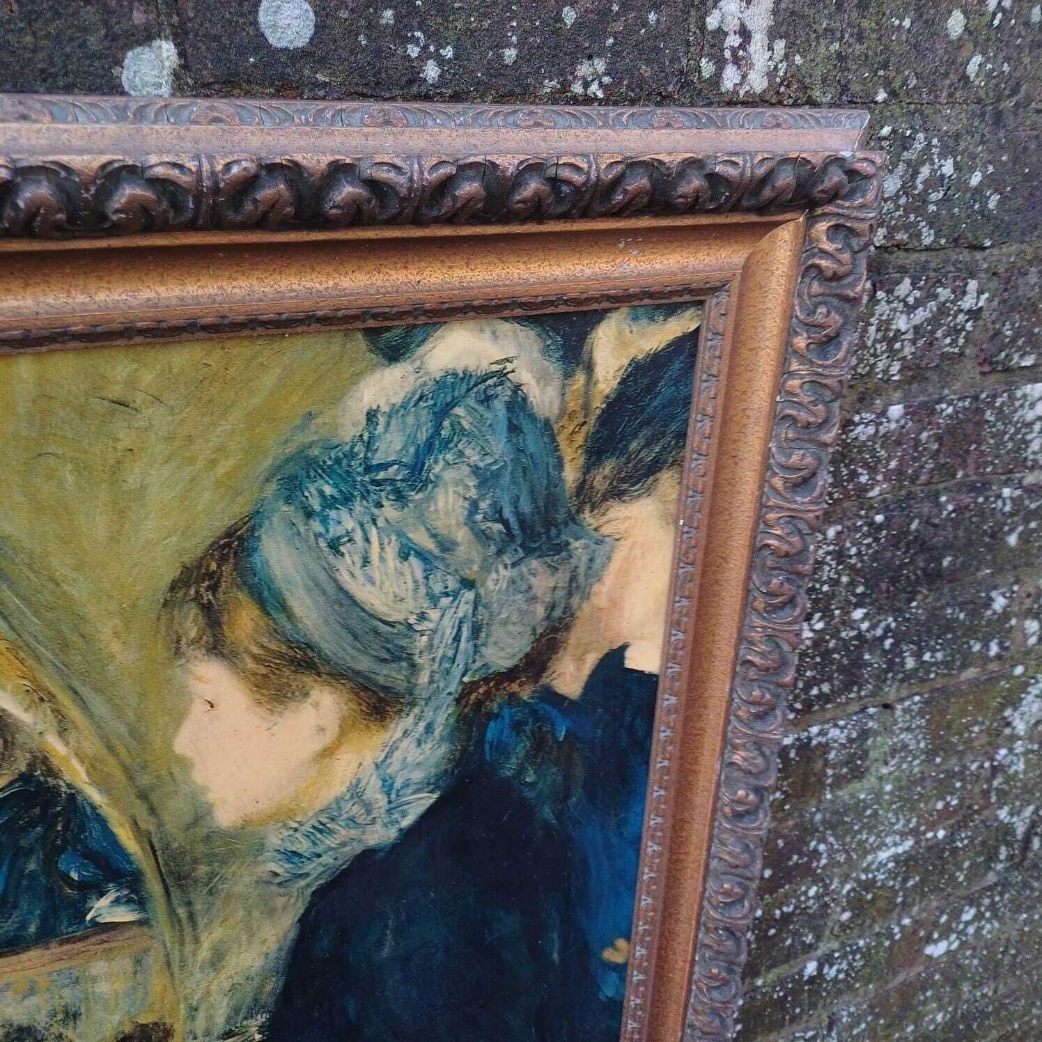 Renoir Vintage Print In Gorgeous Vintage Frame   At The Theatre / First Outing   Excellent Find photo Art