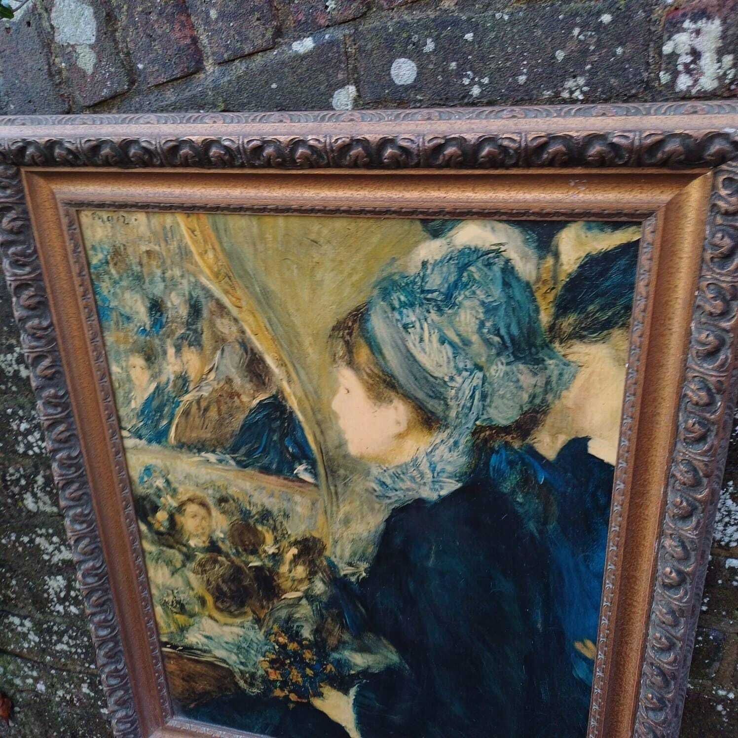 Renoir Vintage Print In Gorgeous Vintage Frame   At The Theatre / First Outing   Excellent Find photo vinterior