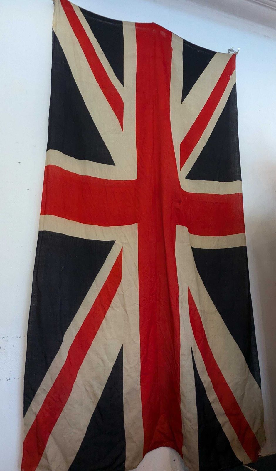 Early 20th Century Colossal Ww1 Union Jack Flag On Linen.