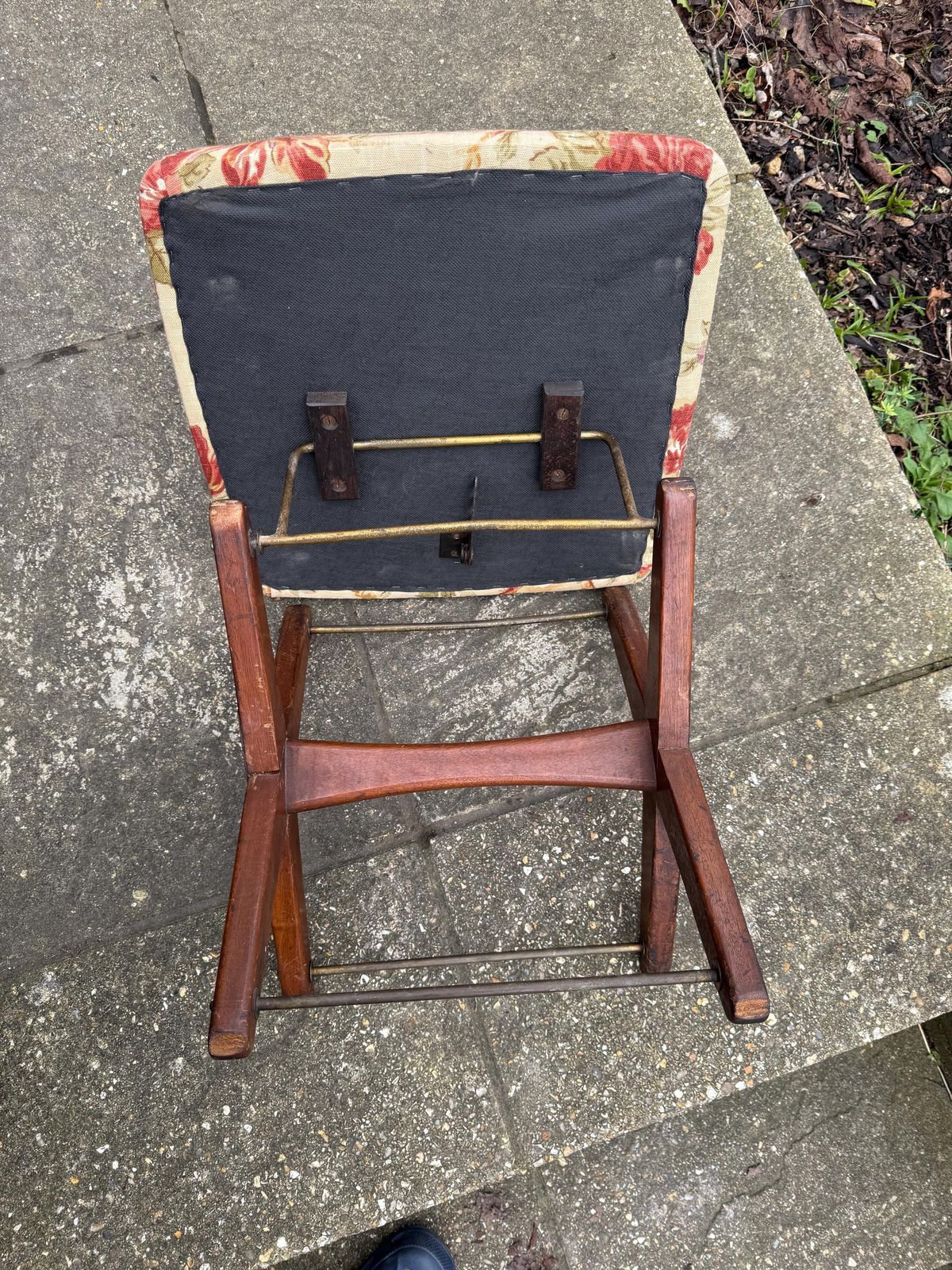 photo for sale Adjustable Vintage Foot Stool, Gout Stool, Footstool, Upholstered Folding Stool