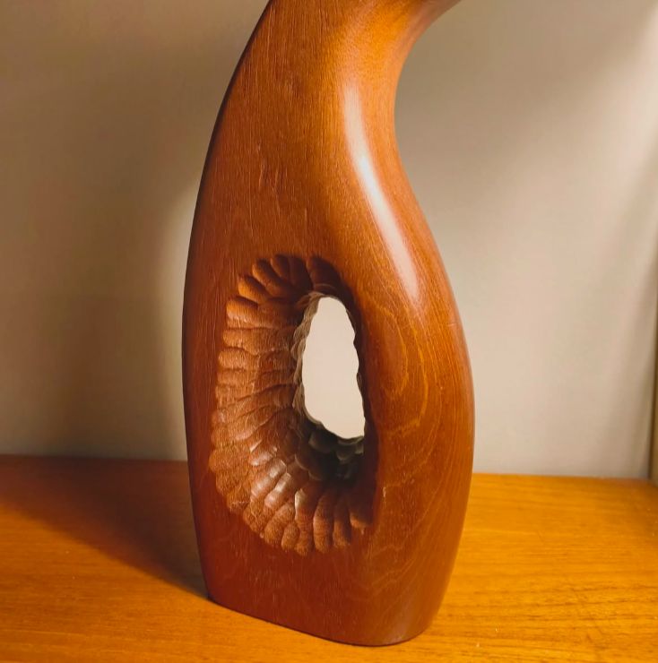 Mcm Wooden Abstract Art Sculpture Carving Hepworth Influenced photo for sale