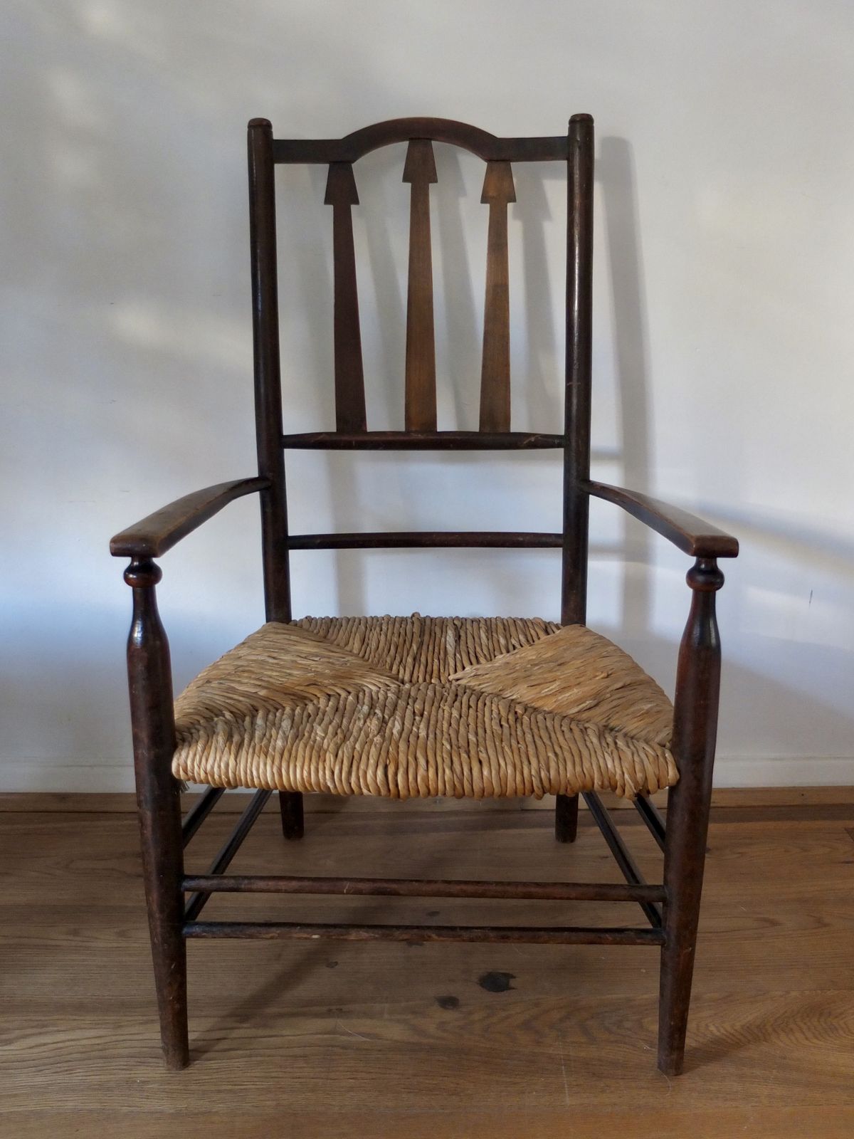A Gorgeous Antique Arrow Back Wooden Childs Chair photo furniture