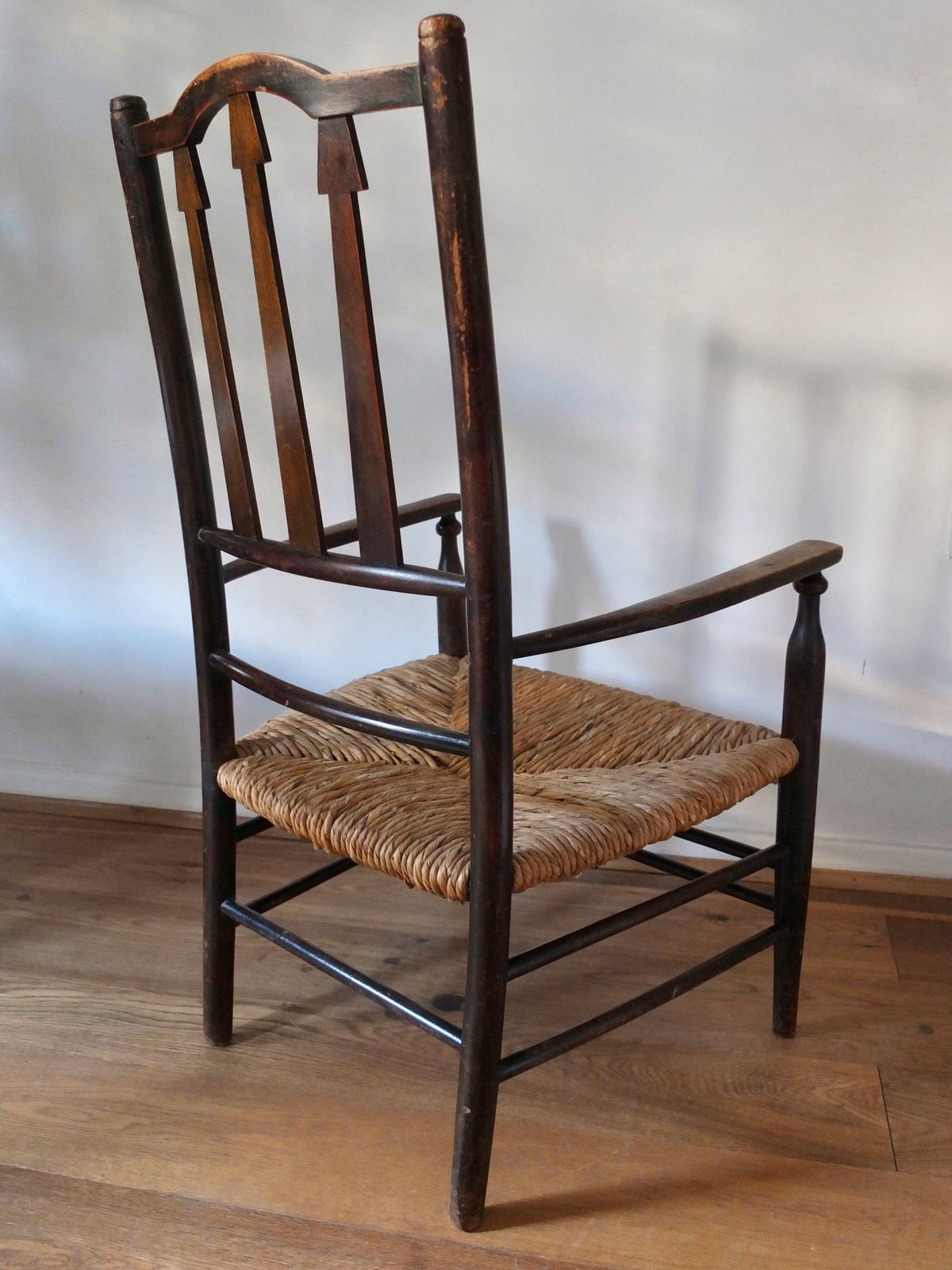 A Gorgeous Antique Arrow Back Wooden Childs Chair photo vinterior