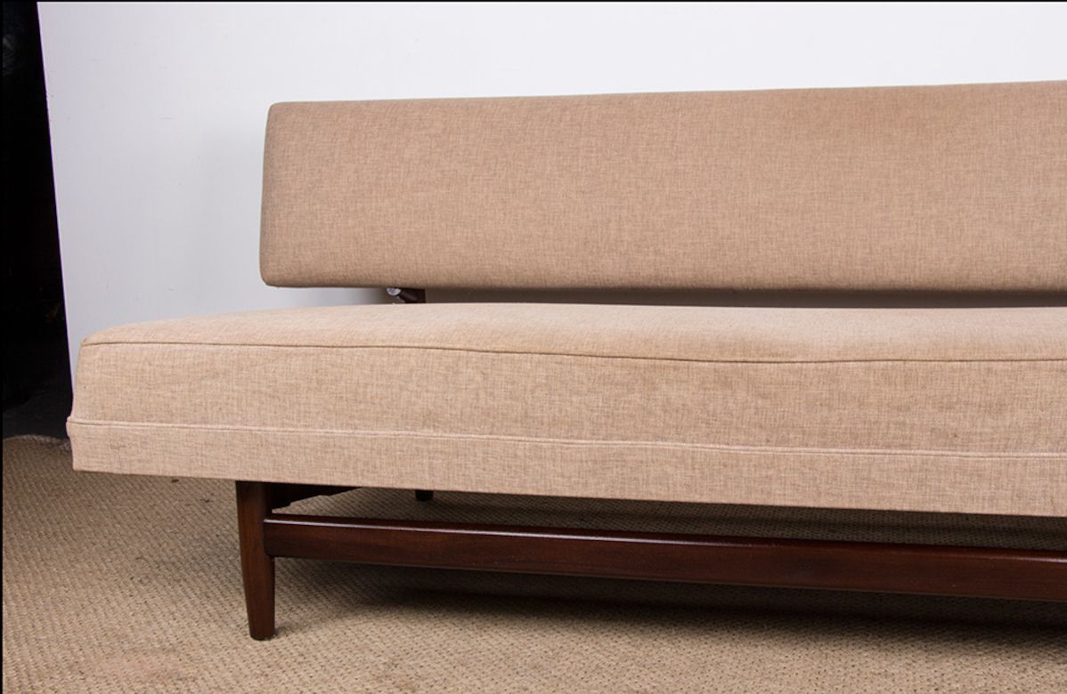 Large Sofa, Daybed, Scandinavian In Teak And New Fabric 1960. photo furniture