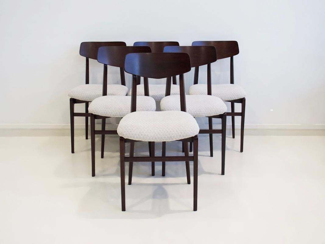 Set Of Six Italian Wooden Dining Chairs, 1950's photo furniture