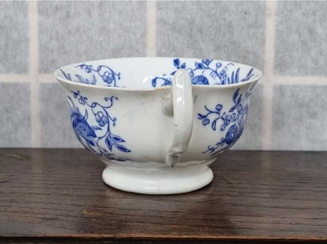 Dragon Teacup Chinese Blue White Design | 19th Century English Porcelain | Hand Painted Chinoiserie Tea Cup | Oriental Antique Gift photo buy